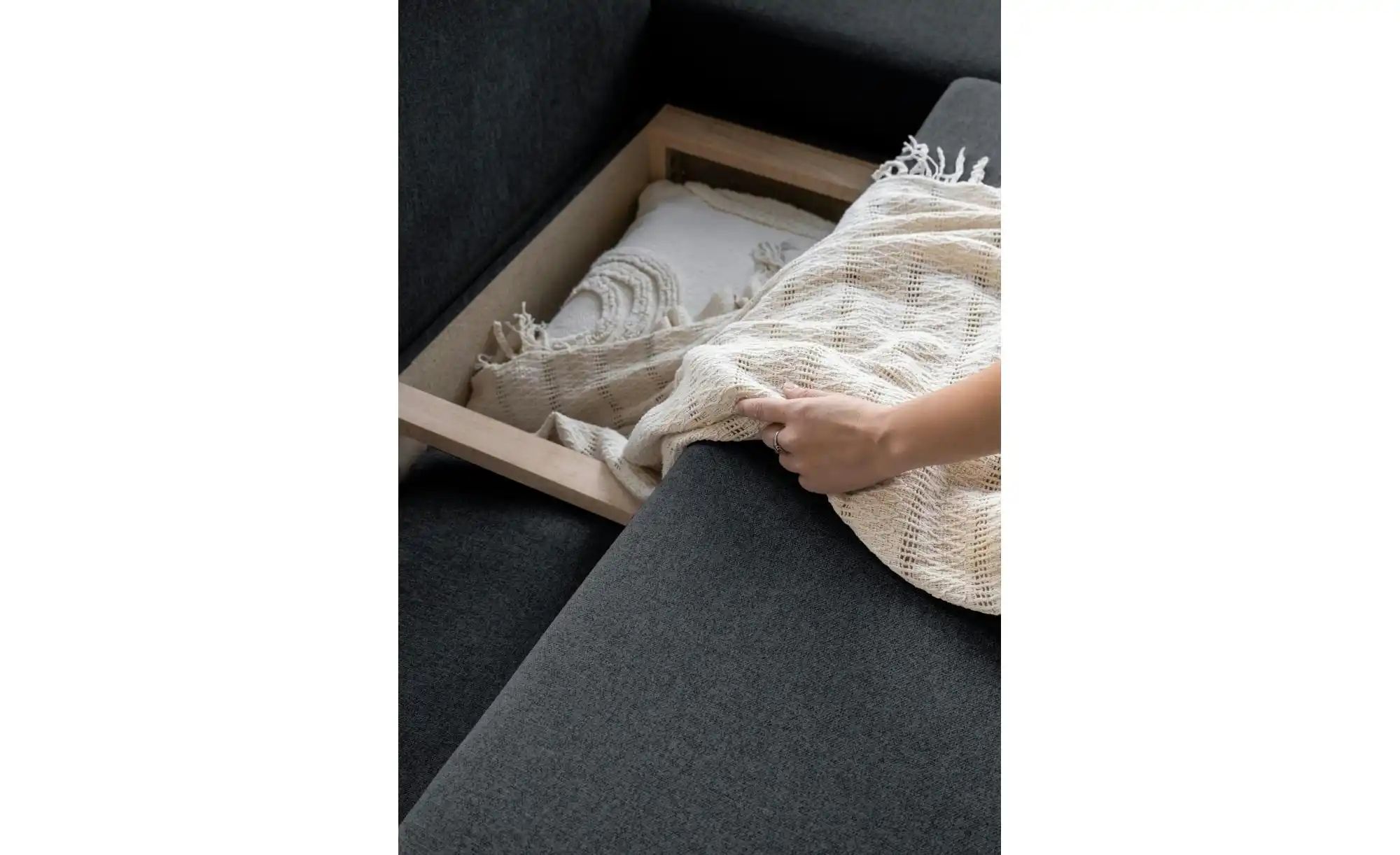 Miuform Ecksofa mit Schlaffuntkion Scandic Lagom ¦ grau ¦ Maße (cm): B: 242 günstig online kaufen