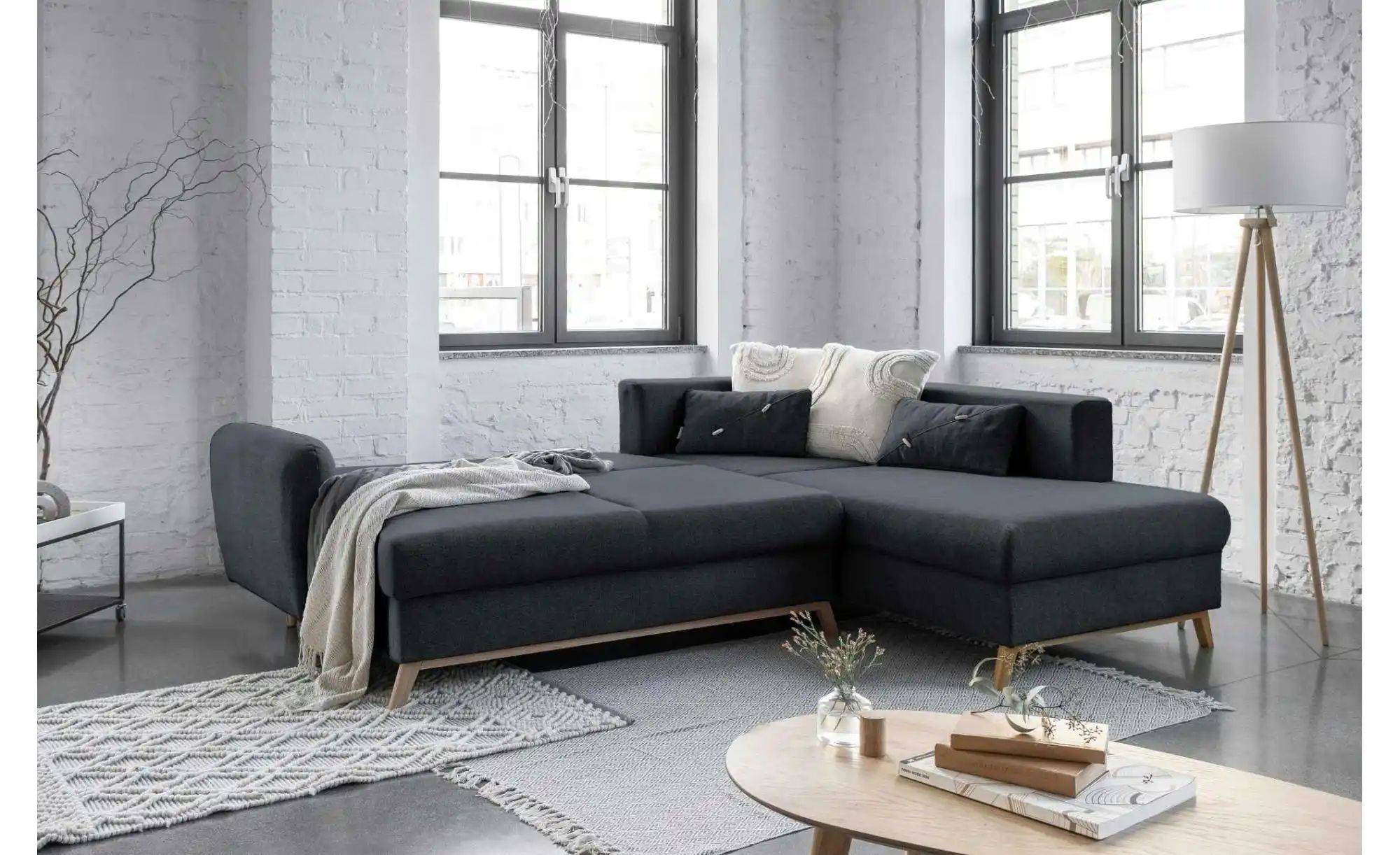 Thumbnail - Miuform Ecksofa mit Schlaffuntkion Scandic Lagom ¦ grau ¦ Maße (cm): B: 242 H: 90 Polstermöbel > Sofas > Ecksofas - Höff...