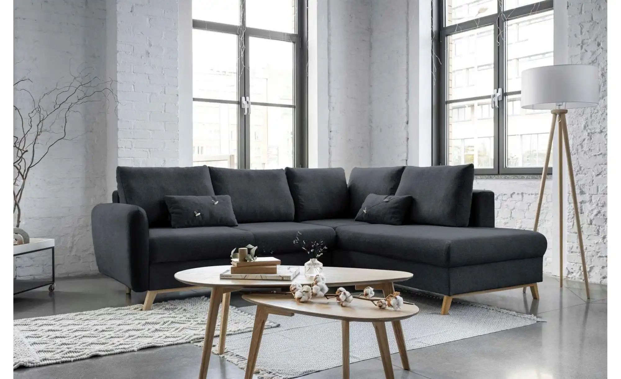 Thumbnail - Miuform Ecksofa mit Schlaffuntkion Scandic Lagom ¦ grau ¦ Maße (cm): B: 242 H: 90 Polstermöbel > Sofas > Ecksofas - Höff...