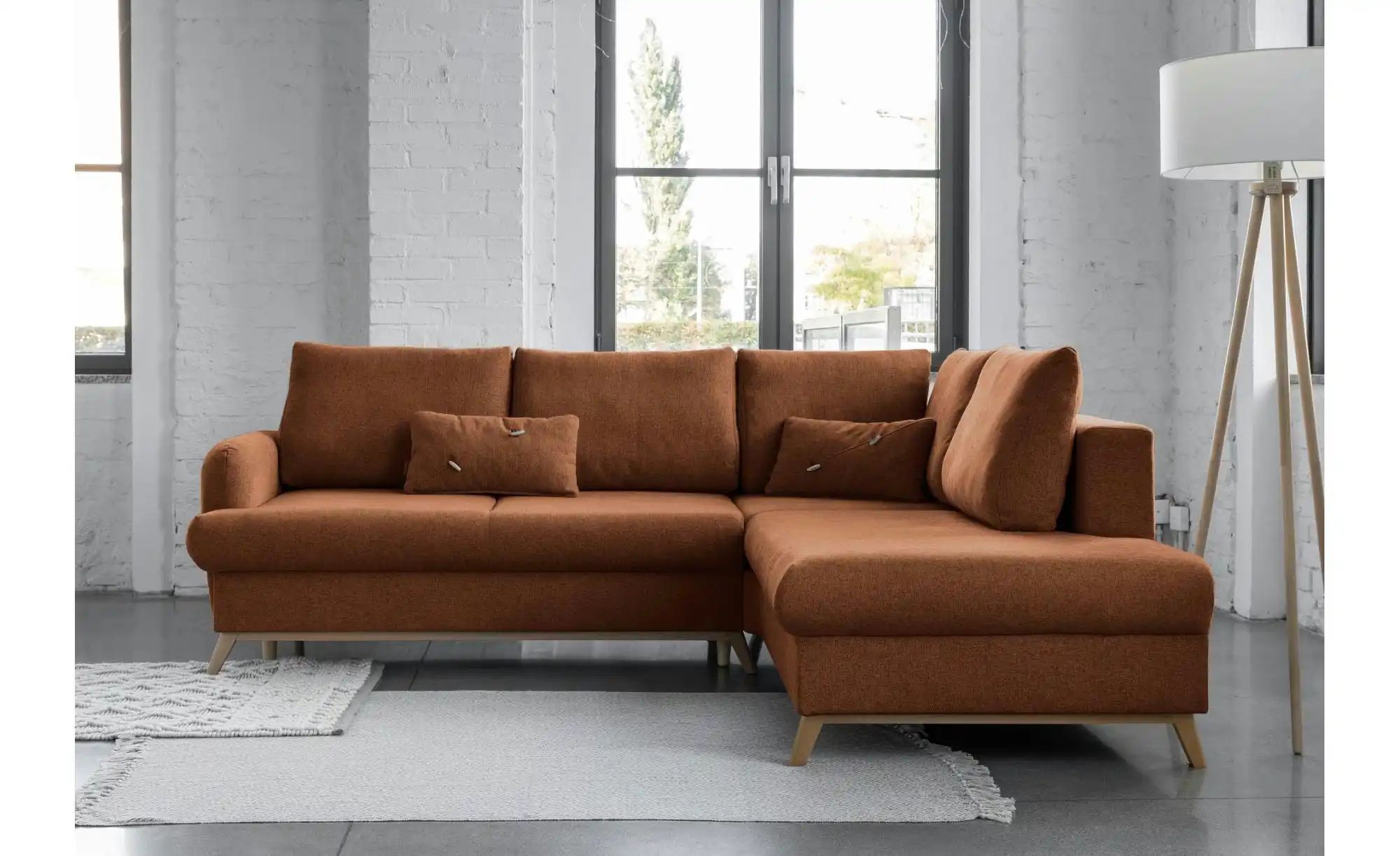 Miuform Ecksofa mit Schlaffuntkion Scandic Lagom ¦ rot ¦ Maße (cm): B: 242 günstig online kaufen