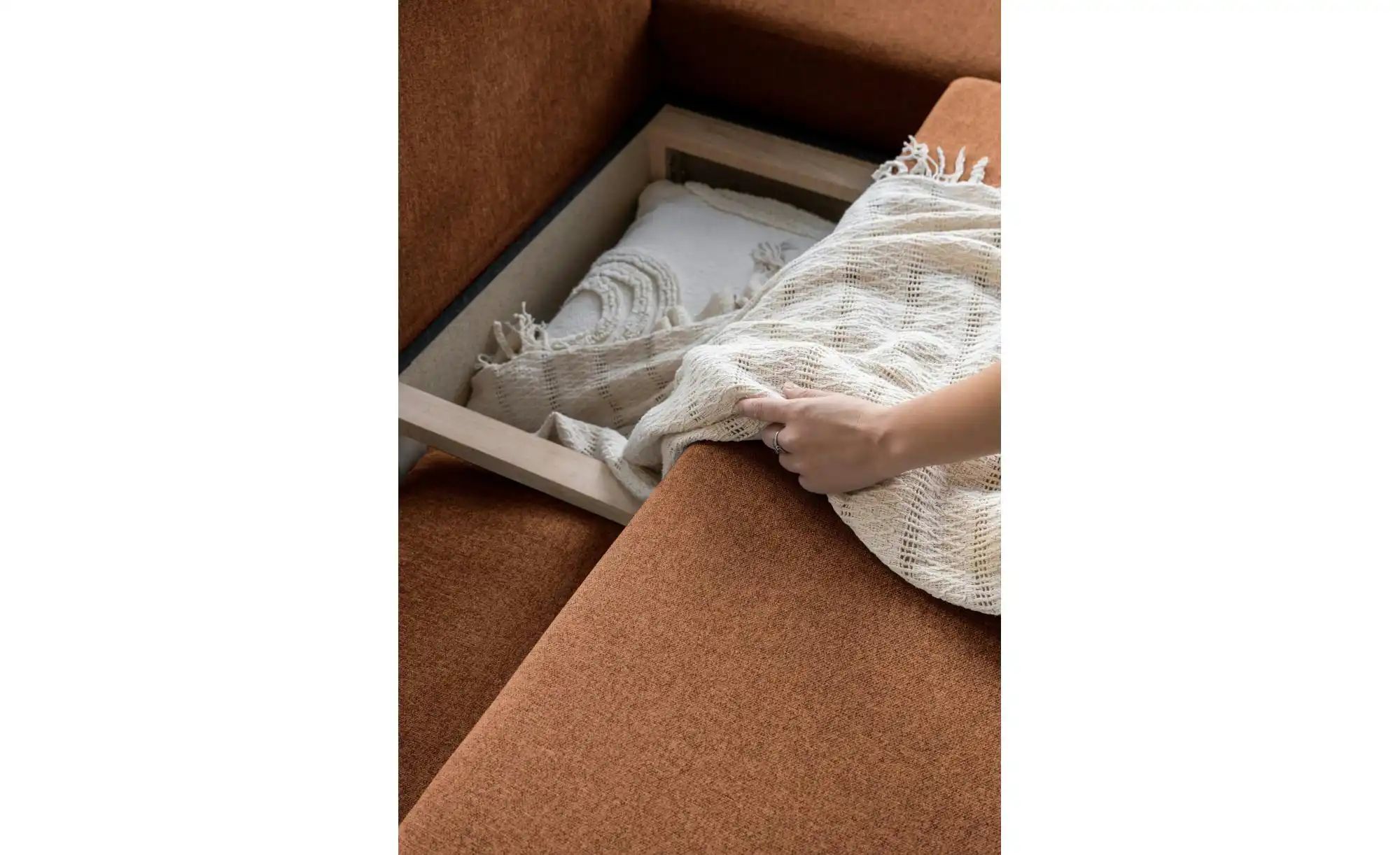 Thumbnail - Miuform Ecksofa mit Schlaffuntkion Scandic Lagom ¦ rot ¦ Maße (cm): B: 242 H: 90 Polstermöbel > Sofas > Ecksofas - Höffn...