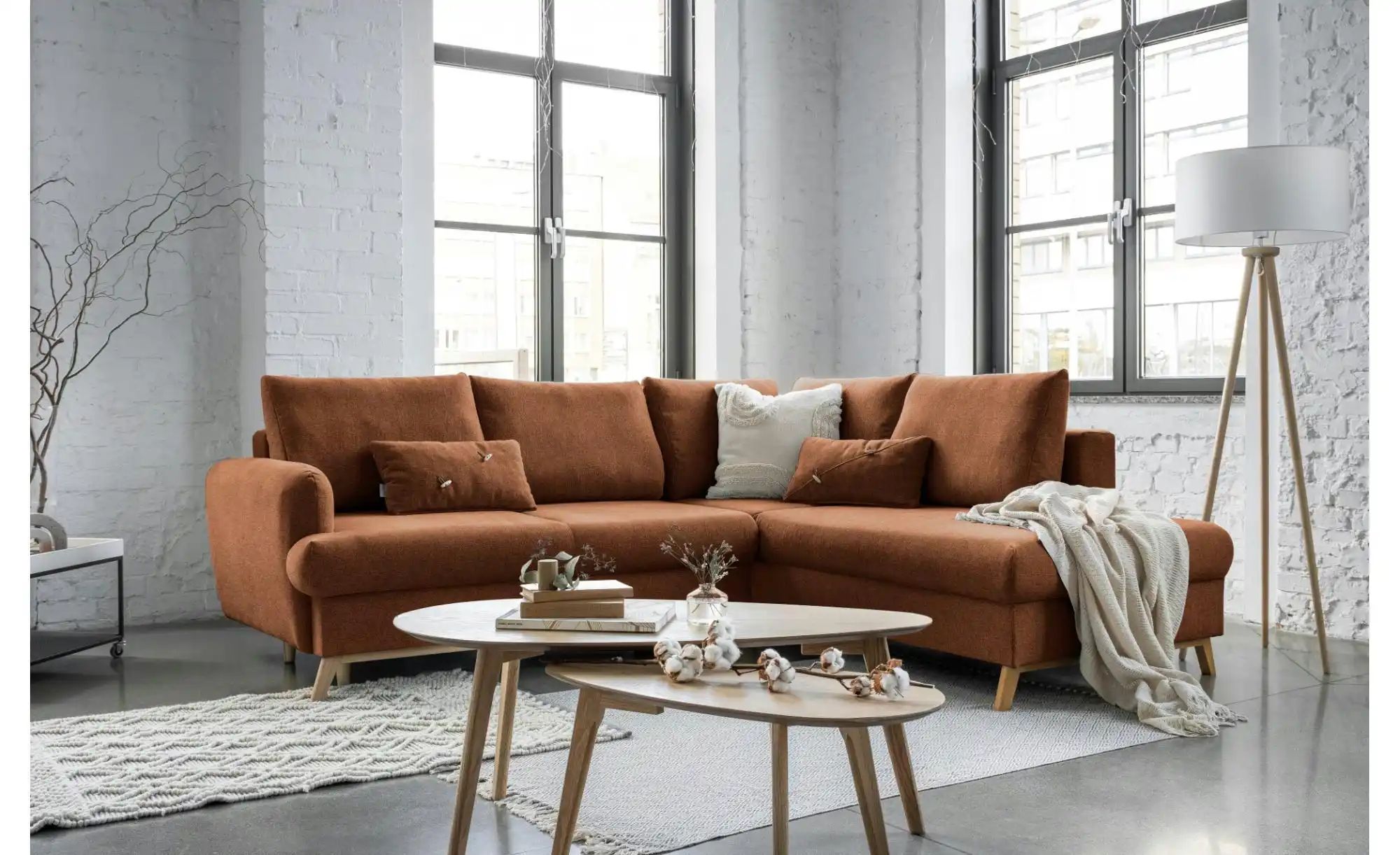Thumbnail - Miuform Ecksofa mit Schlaffuntkion Scandic Lagom ¦ rot ¦ Maße (cm): B: 242 H: 90 Polstermöbel > Sofas > Ecksofas - Höffn...