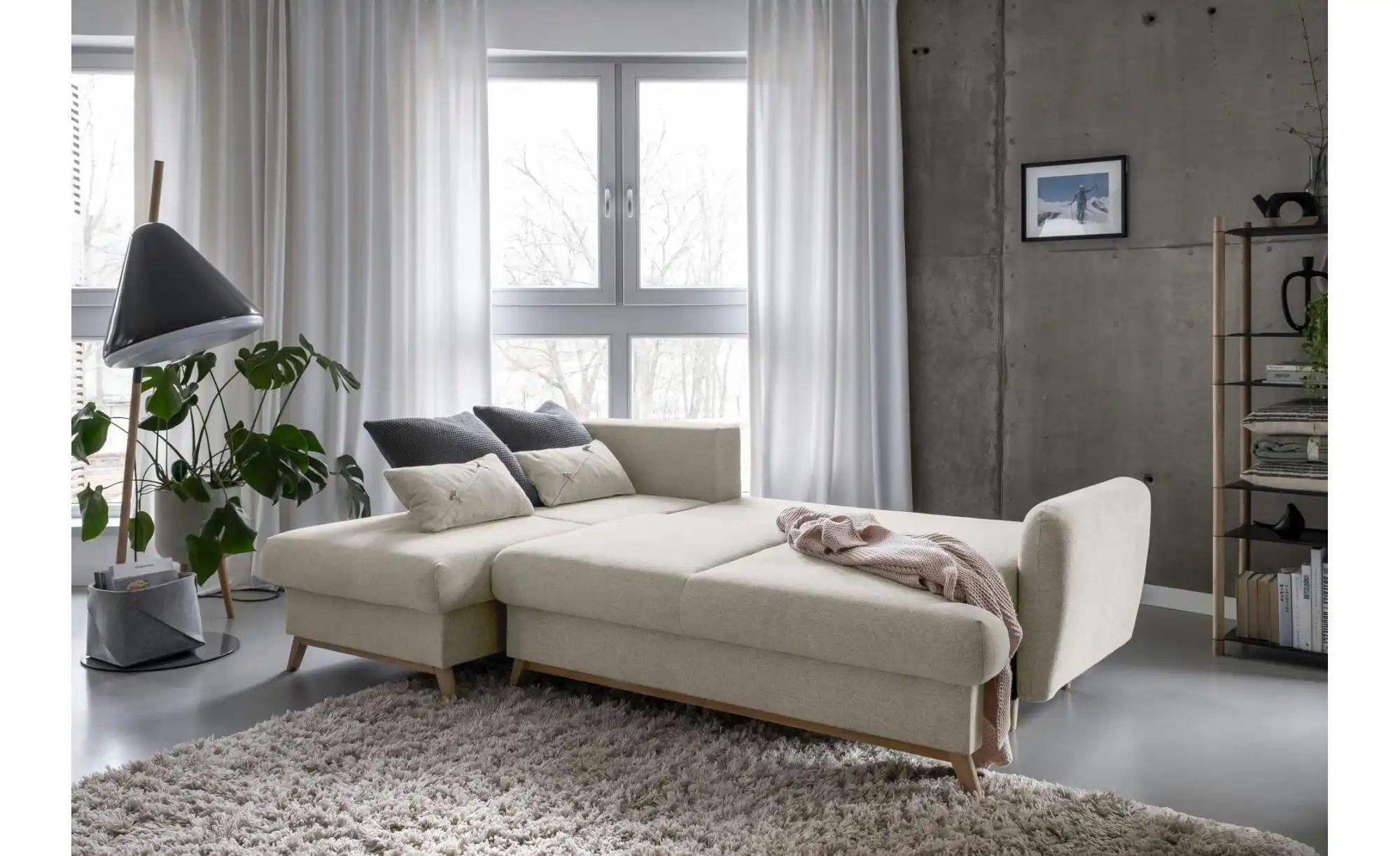 Miuform Ecksofa mit Schlaffunktion Scandic Lagom ¦ beige ¦ Maße (cm): B: 23 günstig online kaufen