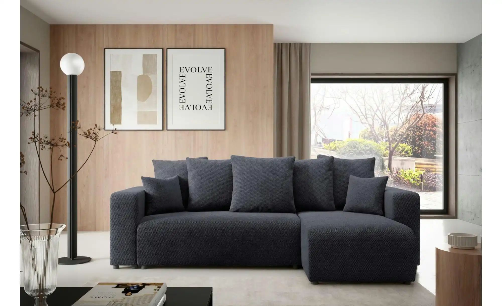 Ecksofa mit Schlaffunktion Evora ¦ schwarz ¦ Maße (cm): B: 247 H: 88 Polste günstig online kaufen