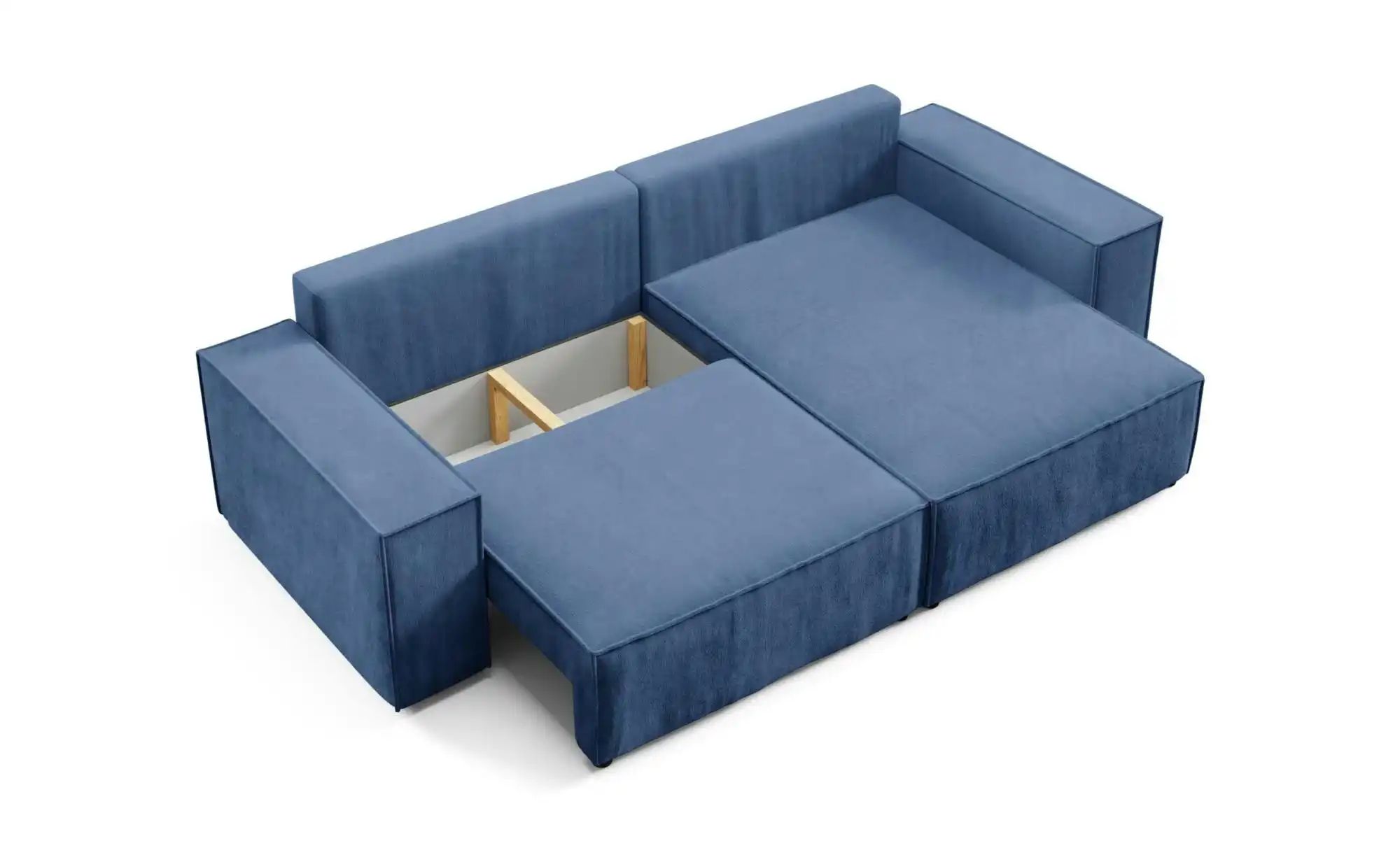 Ecksofa mit Schlaffunktion Mille ¦ blau ¦ Maße (cm): B: 257 H: 88 Polstermö günstig online kaufen