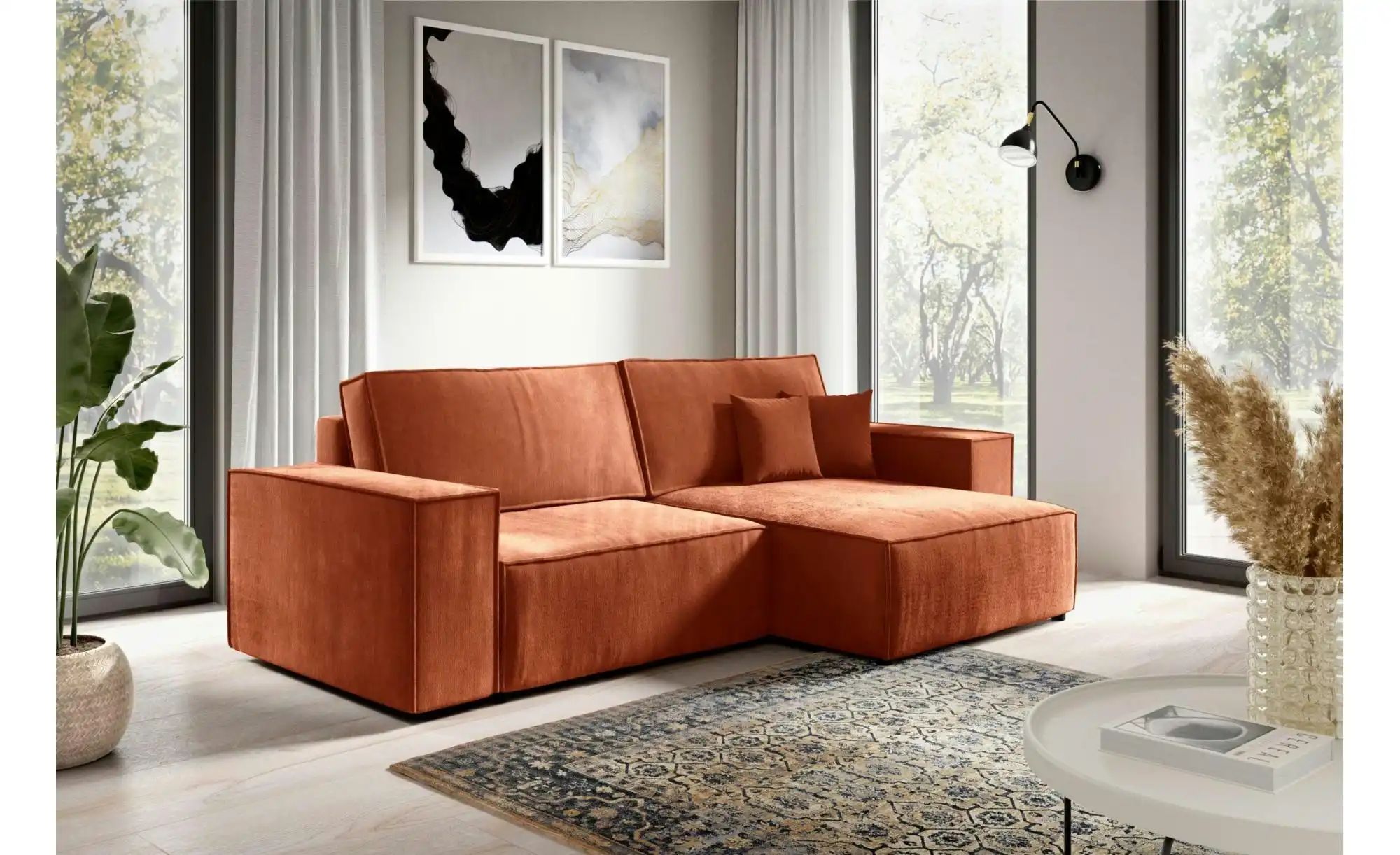 Ecksofa mit Schlaffunktion Mille ¦ orange ¦ Maße (cm): B: 257 H: 88 Polster günstig online kaufen
