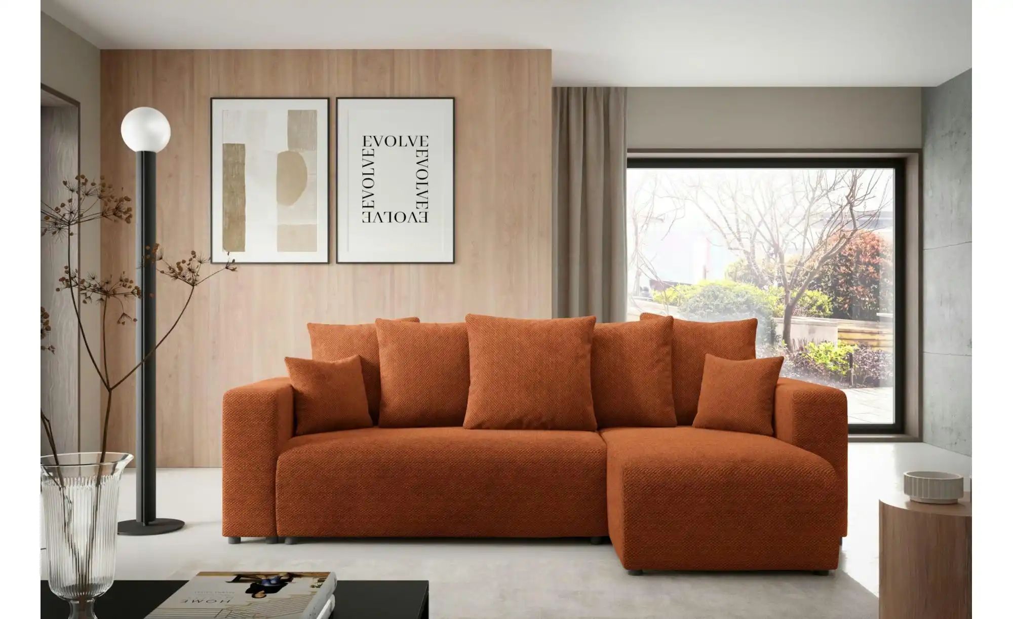 Thumbnail - Ecksofa mit Schlaffunktion Evora ¦ kupfer ¦ Maße (cm): B: 247 H: 88 Polstermöbel > Sofas > Ecksofas - Höffner