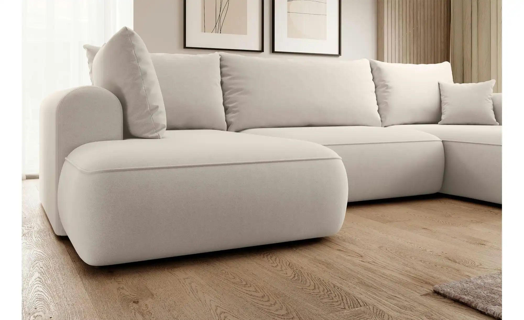 Wohnlandschaft mit Schlaffunktion Ovo ¦ beige ¦ Maße (cm): B: 375 H: 95 Pol günstig online kaufen