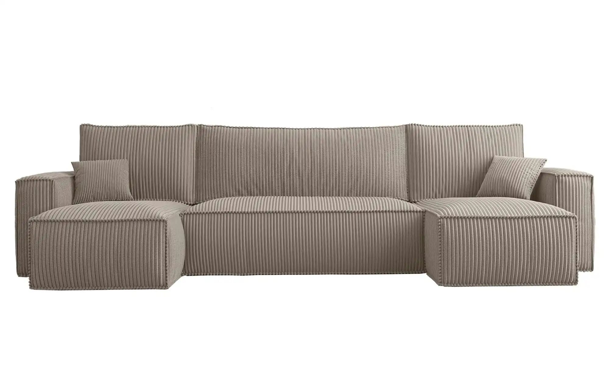 Wohnlandschaft mit Schlaffunktion Scarlo ¦ beige ¦ Maße (cm): B: 312 H: 83 günstig online kaufen