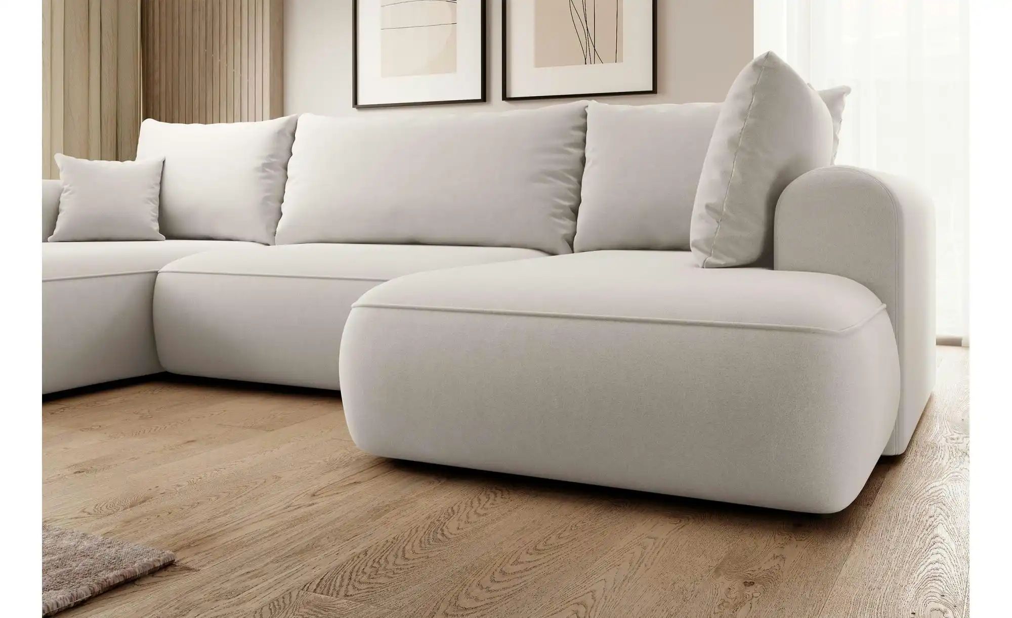 Wohnlandschaft mit Schlaffunktion Ovo ¦ creme ¦ Maße (cm): B: 375 H: 95 Pol günstig online kaufen