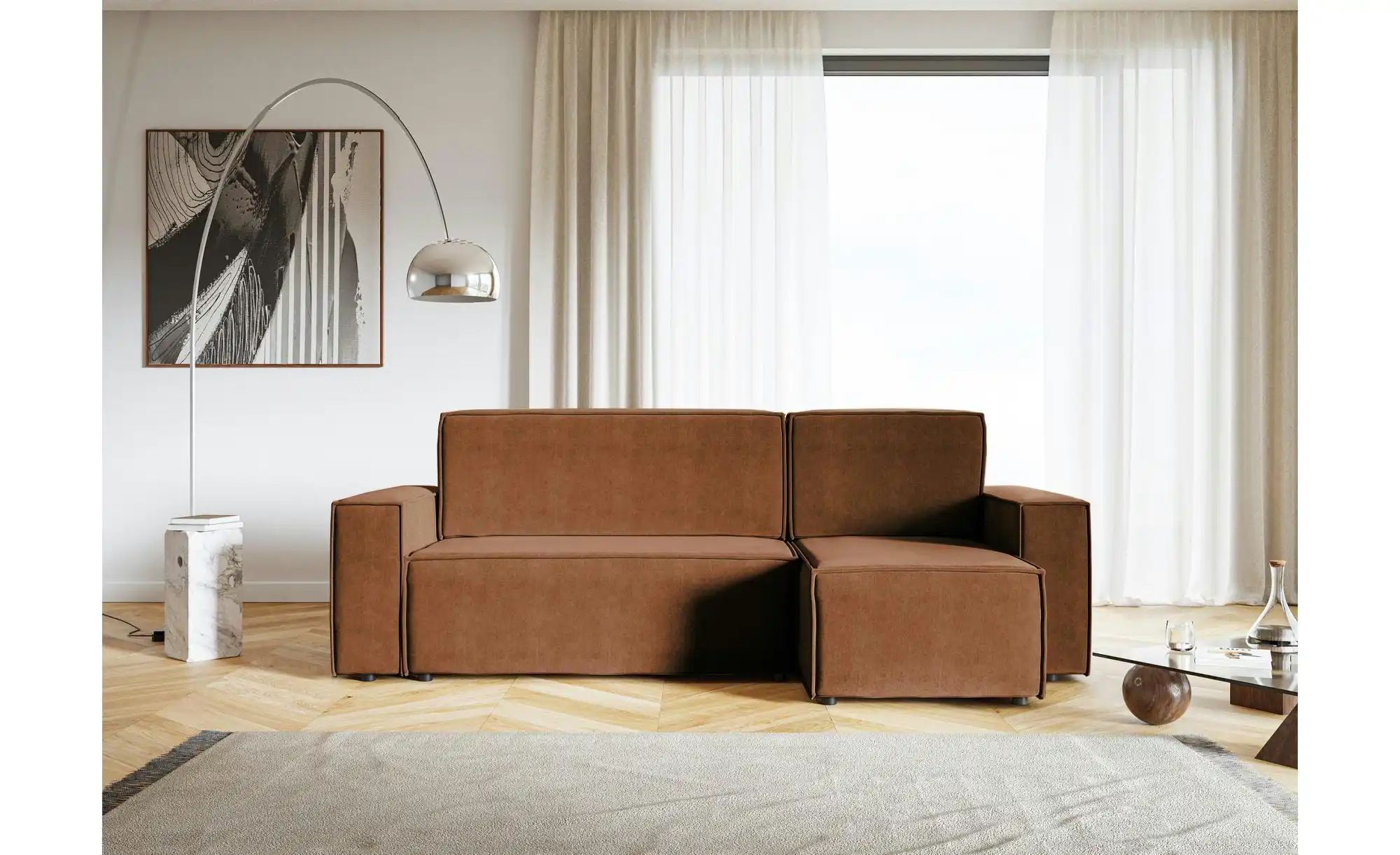 Thumbnail - Selsey Ecksofa mit Schlaffunktion Copertino ¦ kupfer ¦ Maße (cm): B: 259 H: 84 Polstermöbel > Sofas > 3-Sitzer - Höffner