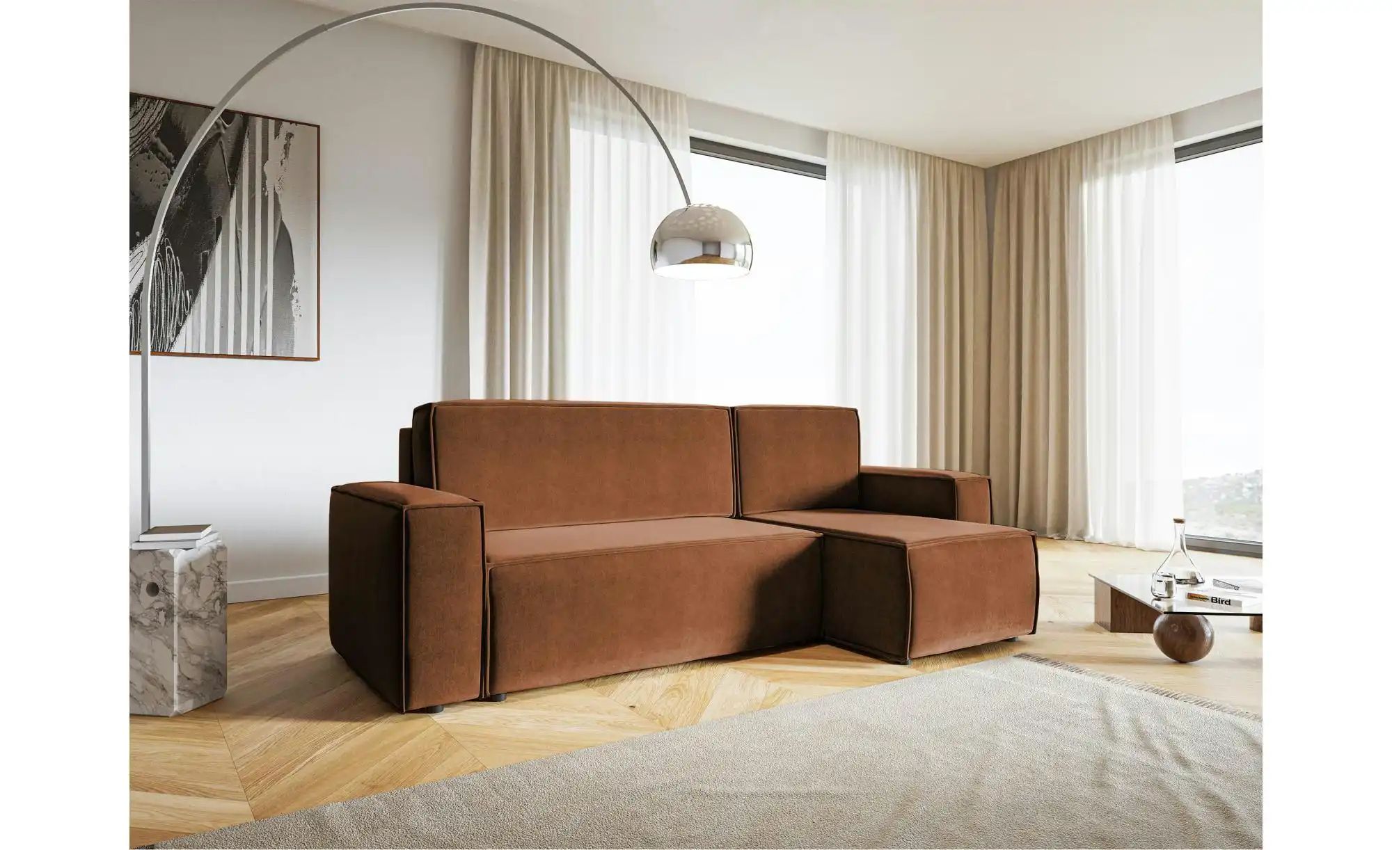Thumbnail - Selsey Ecksofa mit Schlaffunktion Copertino ¦ kupfer ¦ Maße (cm): B: 259 H: 84 Polstermöbel > Sofas > 3-Sitzer - Höffner