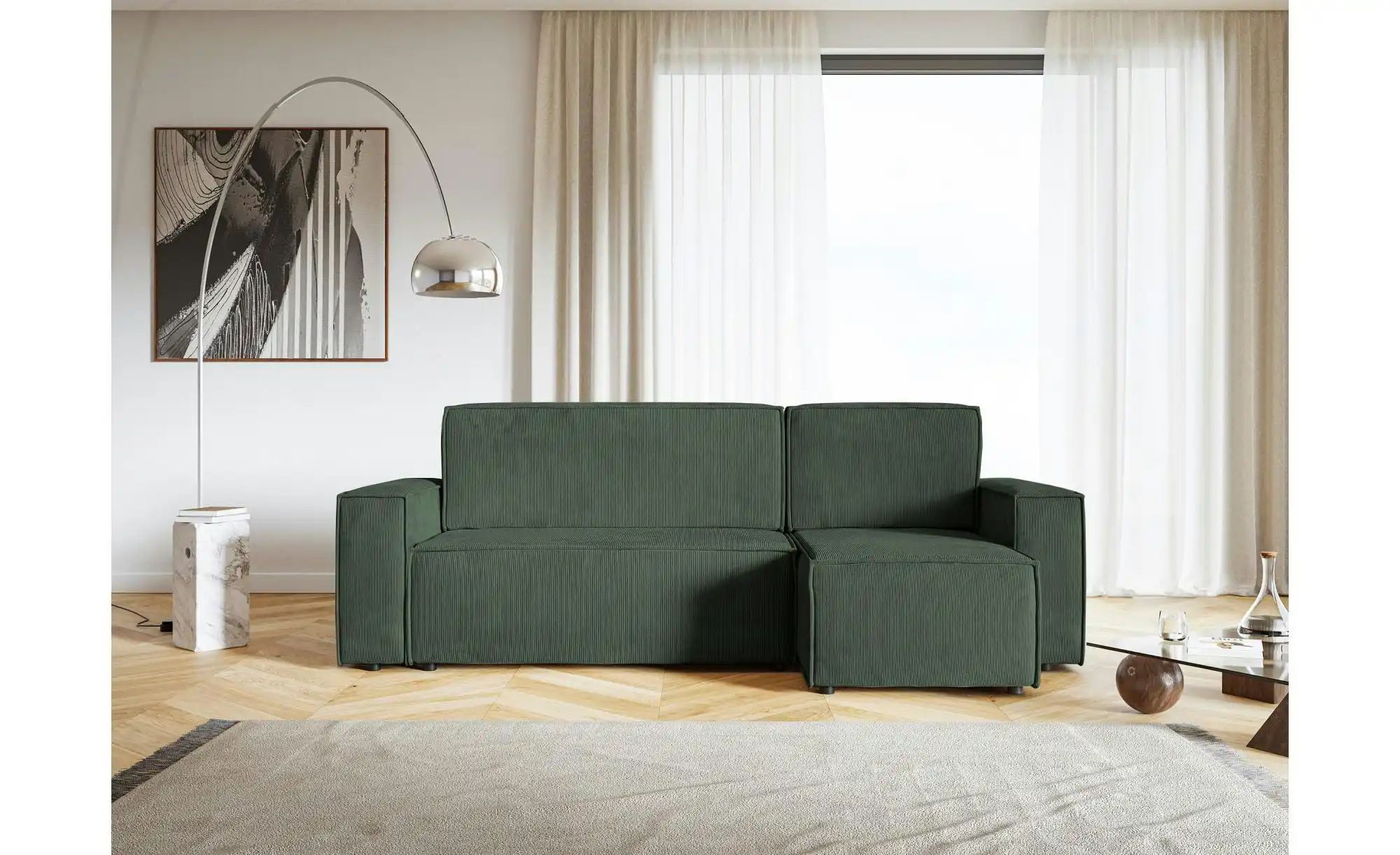 Thumbnail - Selsey Ecksofa mit Schlaffunktion Copertino ¦ grün ¦ Maße (cm): B: 259 H: 84 Polstermöbel > Sofas > 3-Sitzer - Höffner