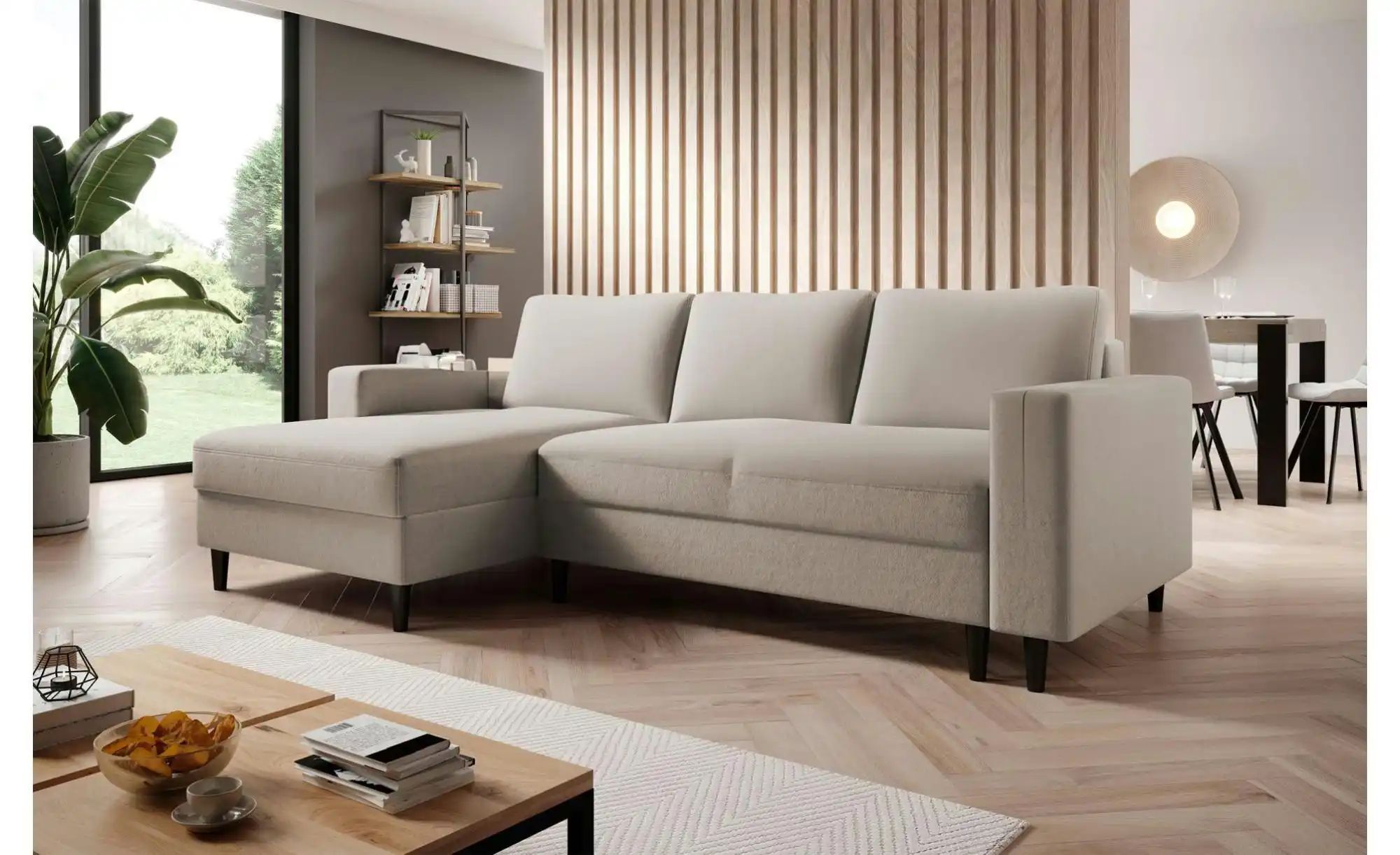 Ecksofa mit Schlaffunktion Nalika  ¦ grau ¦ Maße (cm): B: 230 H: 77 Polster günstig online kaufen