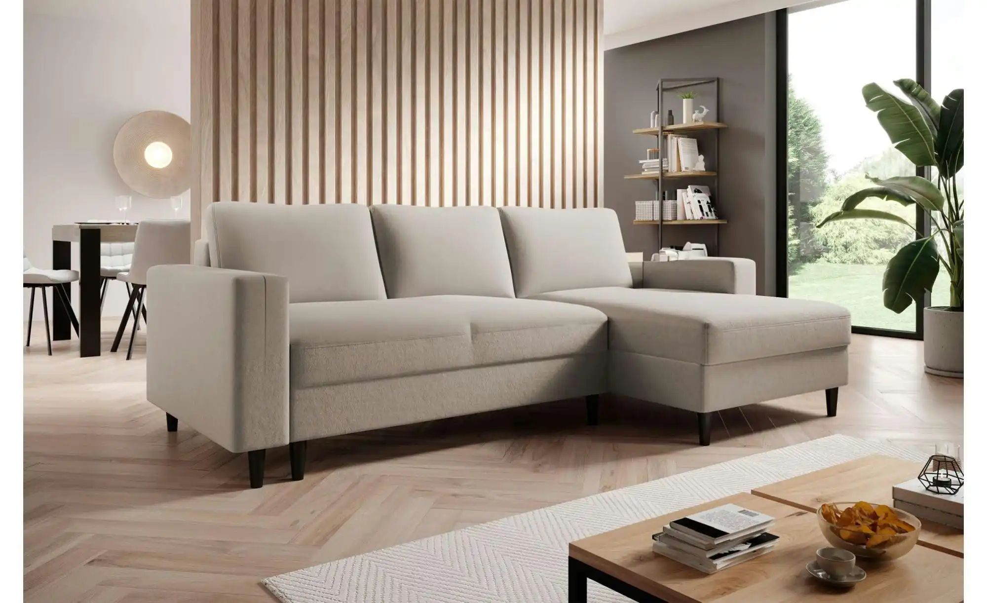Ecksofa mit Schlaffunktion Nalika  ¦ grau ¦ Maße (cm): B: 230 H: 77 Polster günstig online kaufen