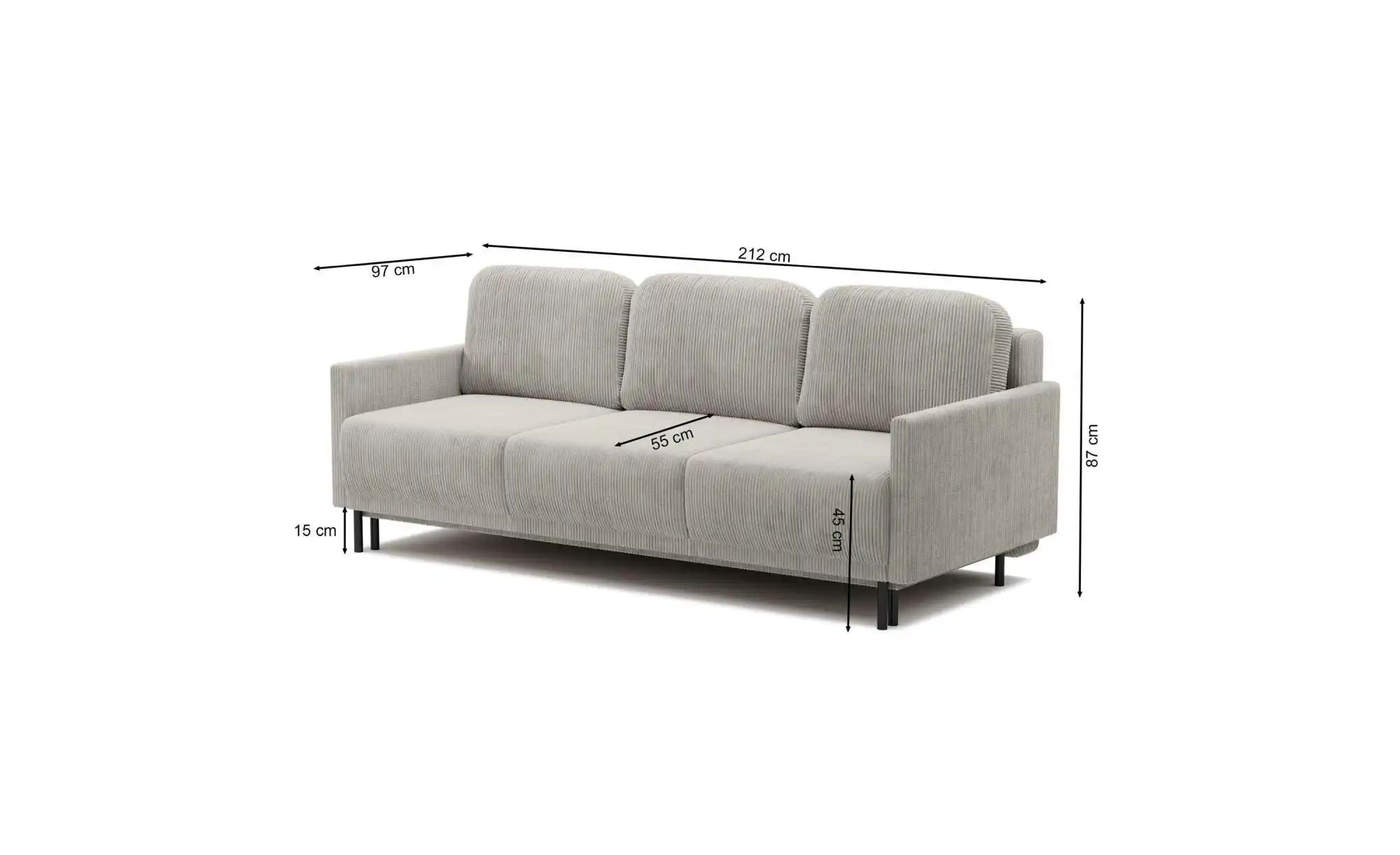 Einzelsofa mit Schlaffunktion Hamiel ¦ beige ¦ Maße (cm): B: 212 H: 87 Pols günstig online kaufen