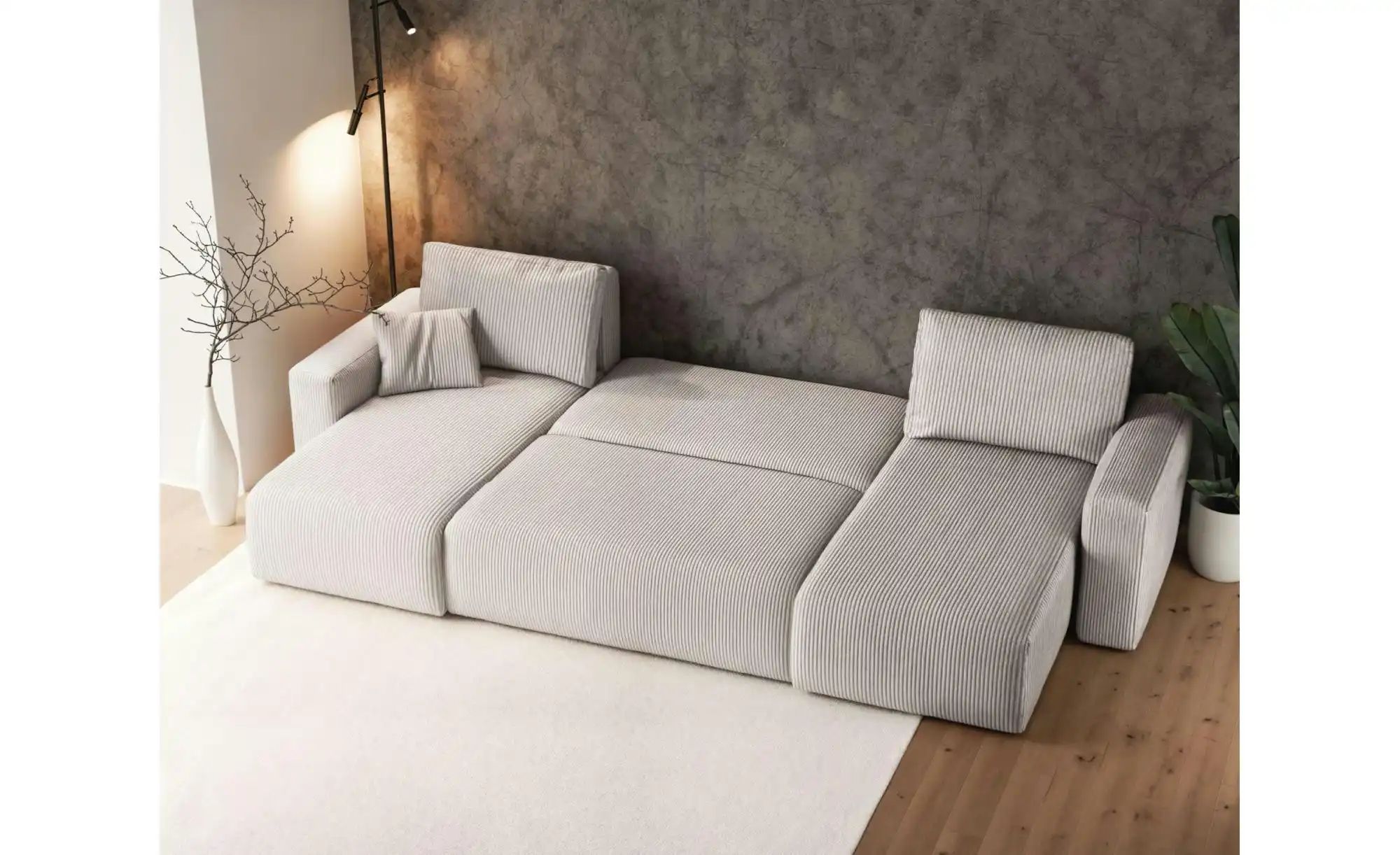 Wohnlandschaft mit Schlaffunktion Pianoni ¦ beige ¦ Maße (cm): B: 312 H: 83 günstig online kaufen