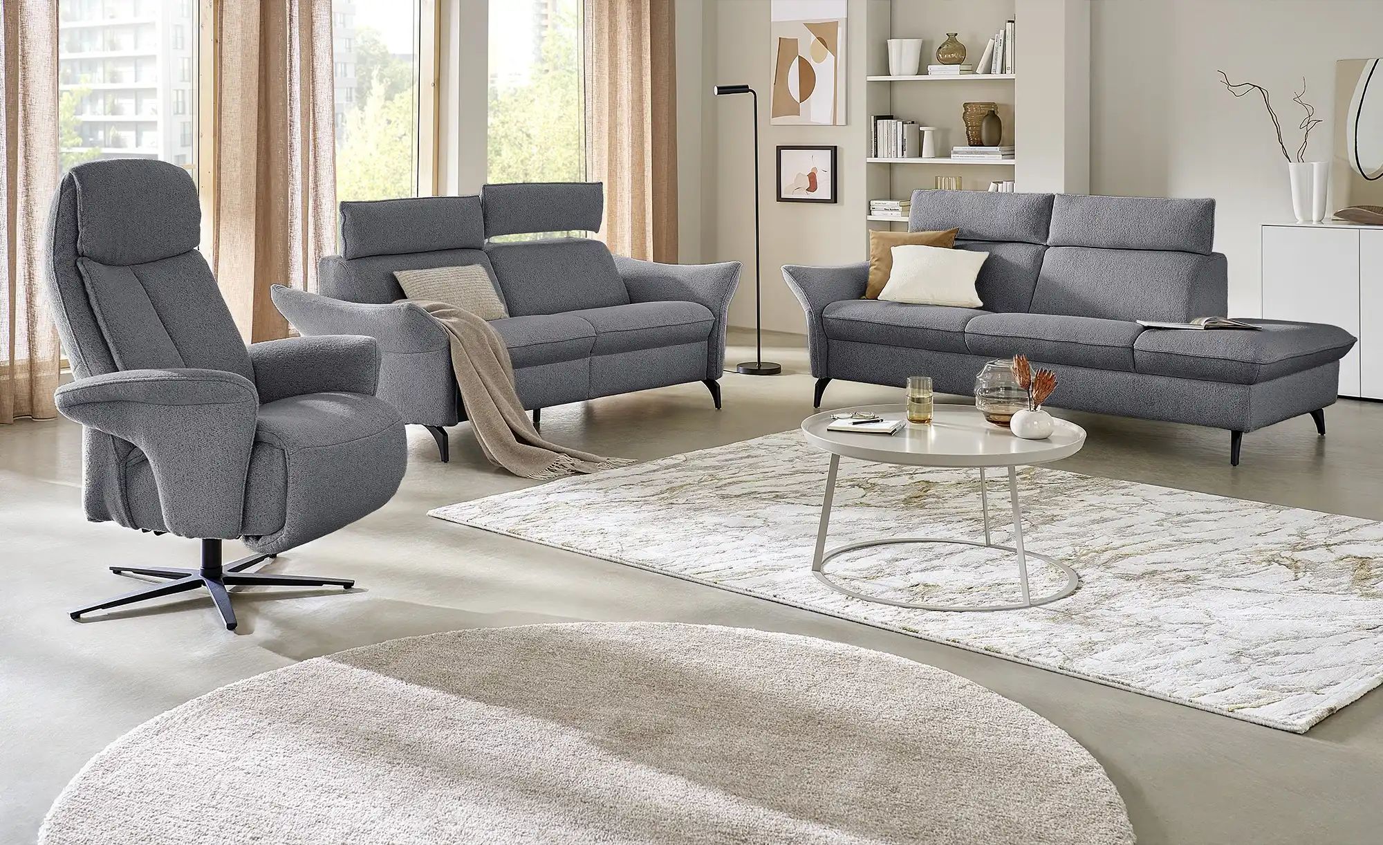 himolla Einzelsofa  1926 ¦ grau ¦ Maße (cm): B: 210 H: 106 T: 95.0 Polsterm günstig online kaufen