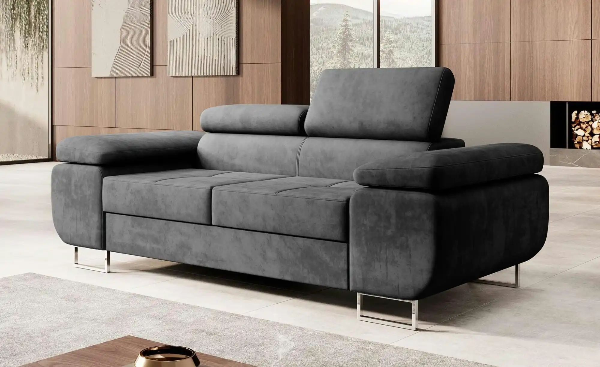 Thumbnail - Sofa 3er-Set   ¦ grau ¦ Maße (cm): B: 255 H: 60 Polstermöbel > Sofas > Sitzgruppen - Höffner
