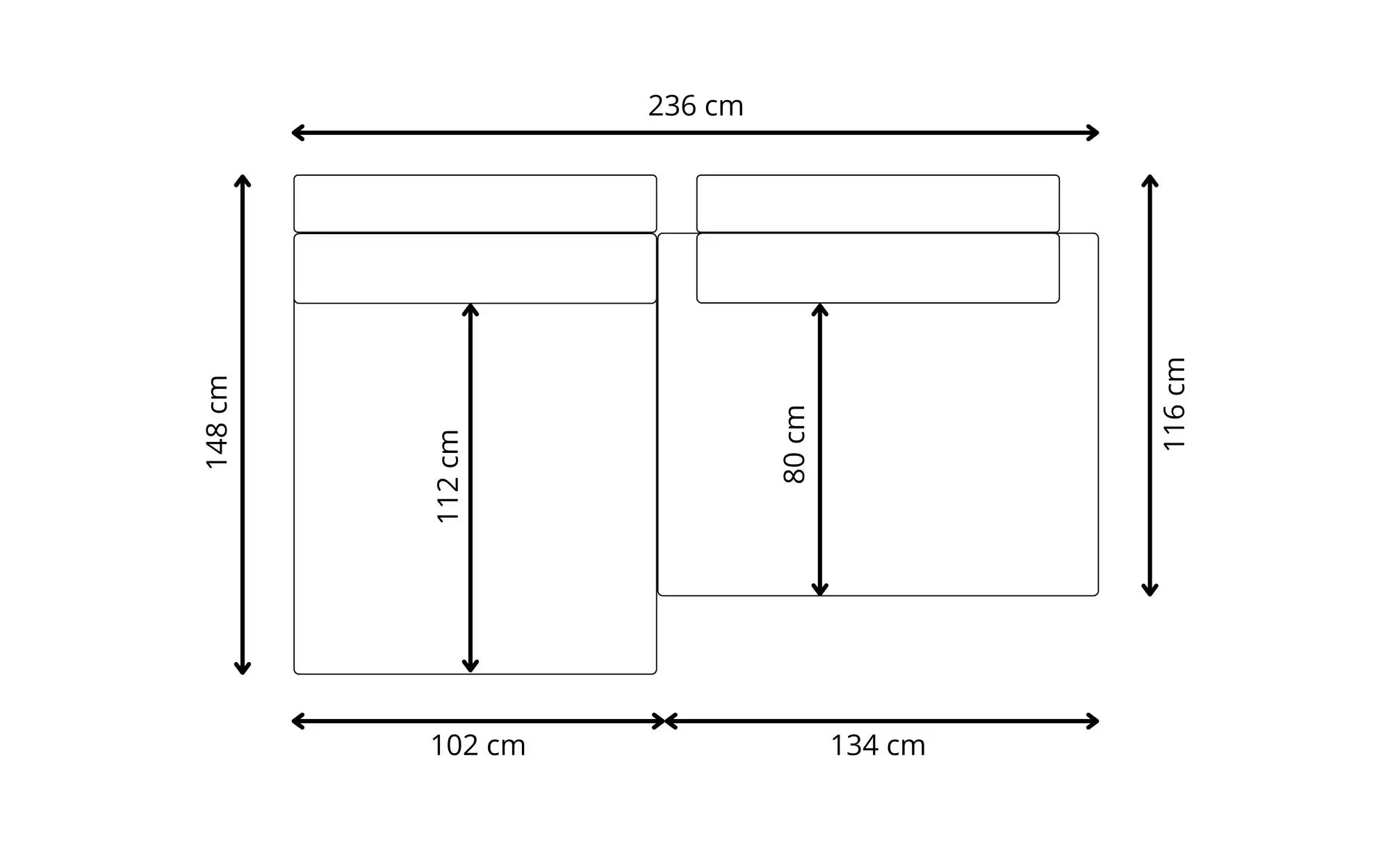 Thumbnail - Ecksofa modular Lucca ¦ grau ¦ Maße (cm): B: 236 H: 82 Polstermöbel > Sofas > Ecksofas - Höffner