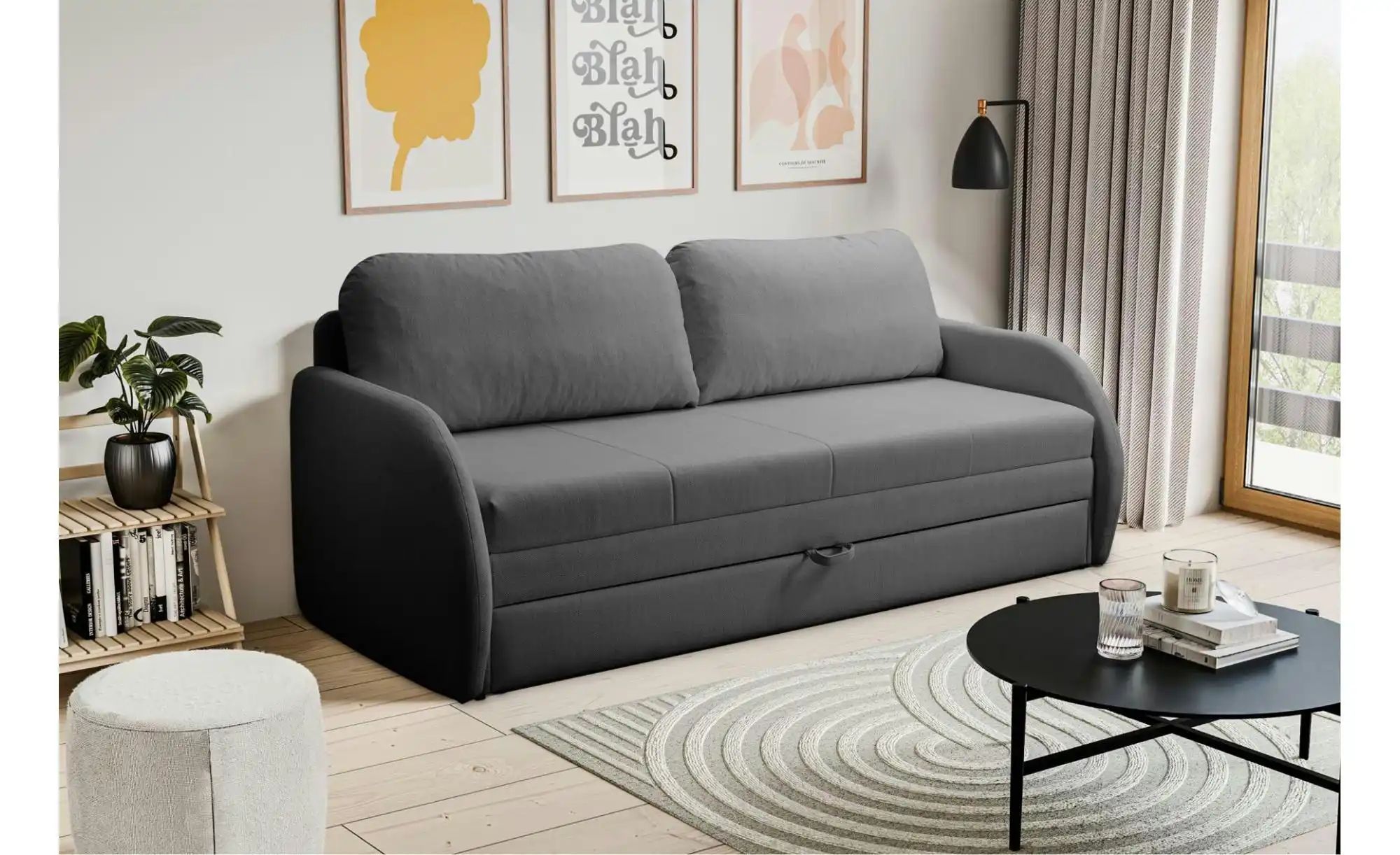 Einzelsofa mit Schlaffunktion Diego ¦ grau ¦ Maße (cm): B: 221 H: 90 Polste günstig online kaufen