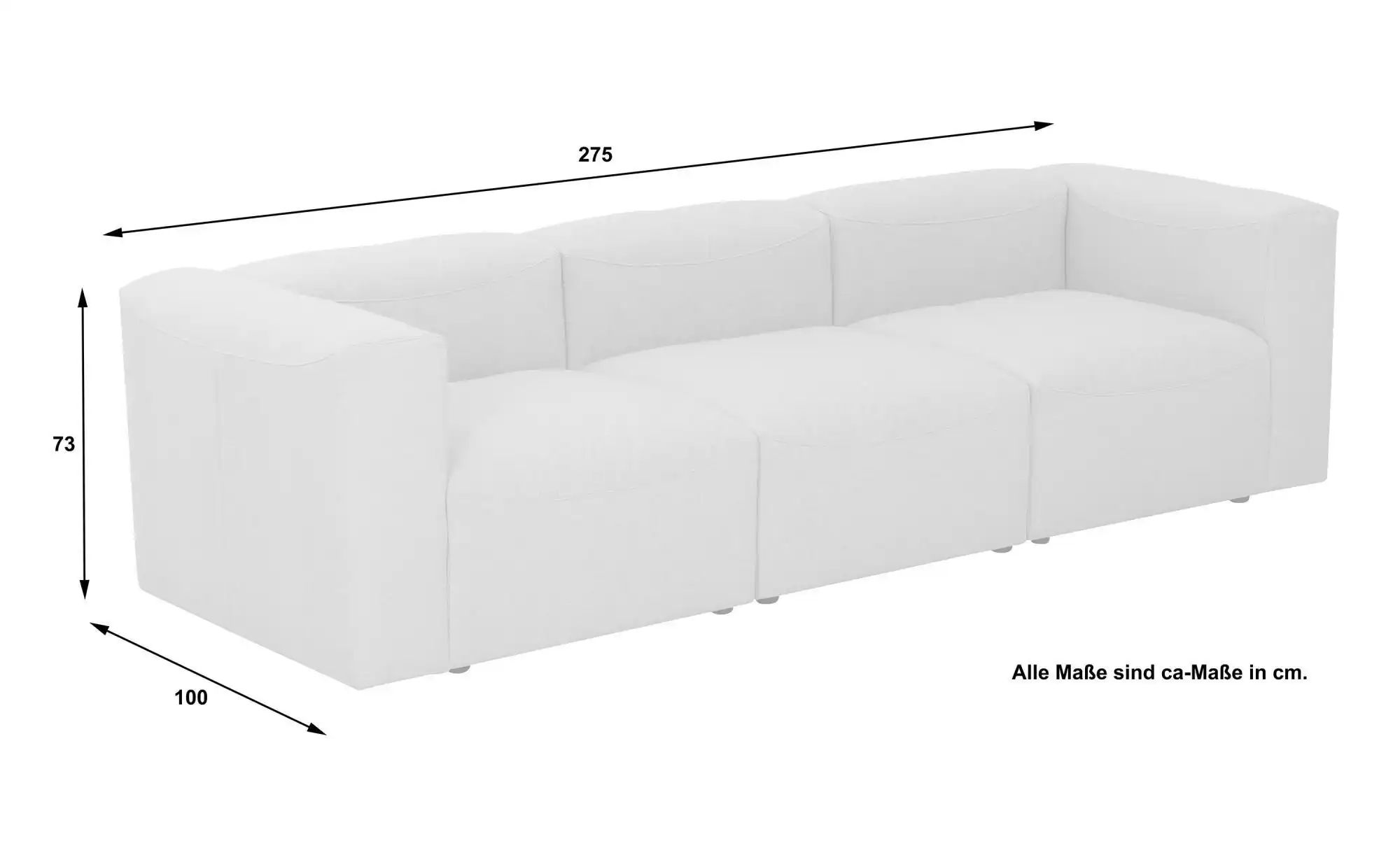 Thumbnail - Max Winzer Einzelsofa modular Lena ¦ creme ¦ Maße (cm): B: 275 H: 73 Polstermöbel > Sofas > 3-Sitzer - Höffner