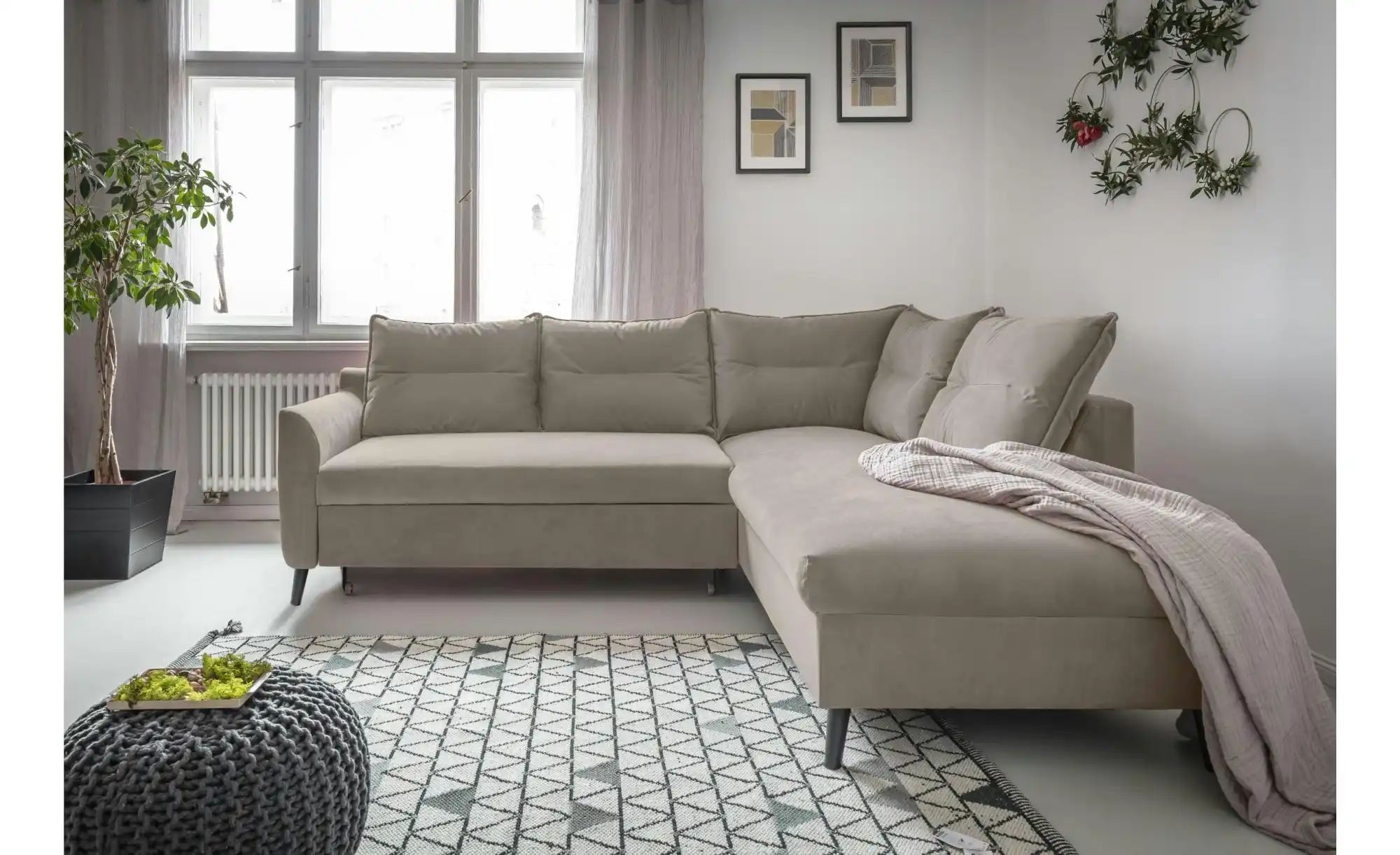 Miuform Ecksofa mit Schlaffunktion Stylish Stan ¦ beige ¦ Maße (cm): B: 228 günstig online kaufen