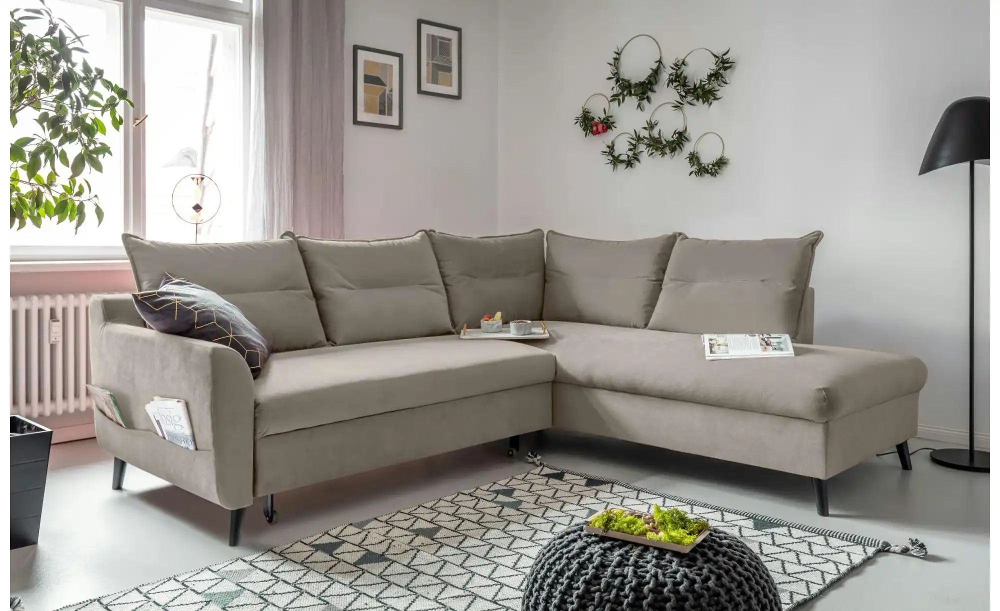 Thumbnail - Miuform Ecksofa mit Schlaffunktion Stylish Stan ¦ beige ¦ Maße (cm): B: 228 H: 90 Polstermöbel > Sofas > Ecksofas - Höff...