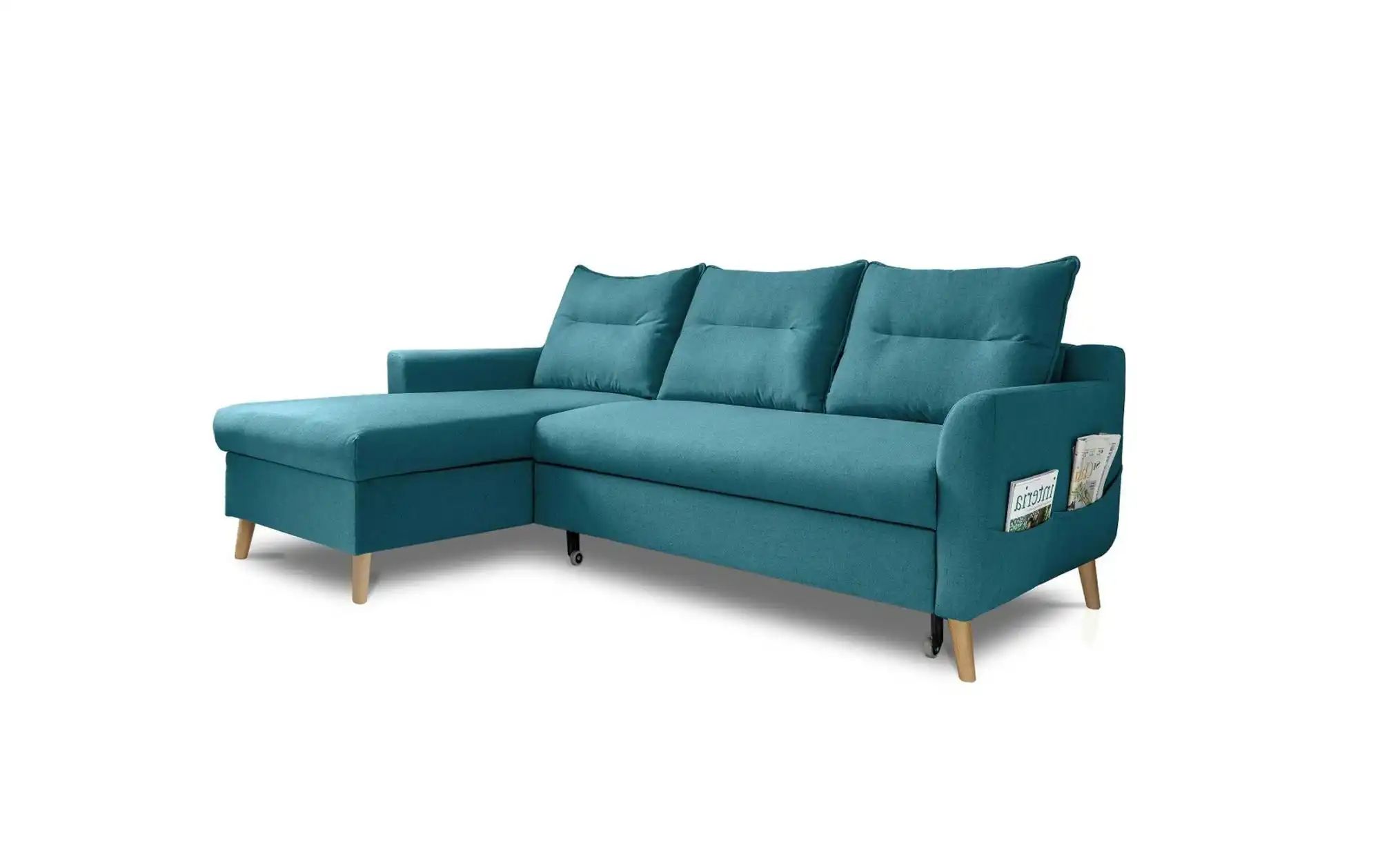 Miuform Ecksofa mit Schlaffunktion Stylish Stan ¦ türkis/petrol ¦ Maße (cm) günstig online kaufen
