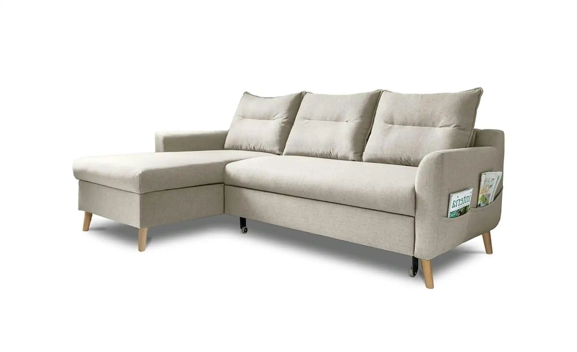 Miuform Ecksofa mit Schlaffunktion Stylish Stan ¦ beige ¦ Maße (cm): B: 224 günstig online kaufen