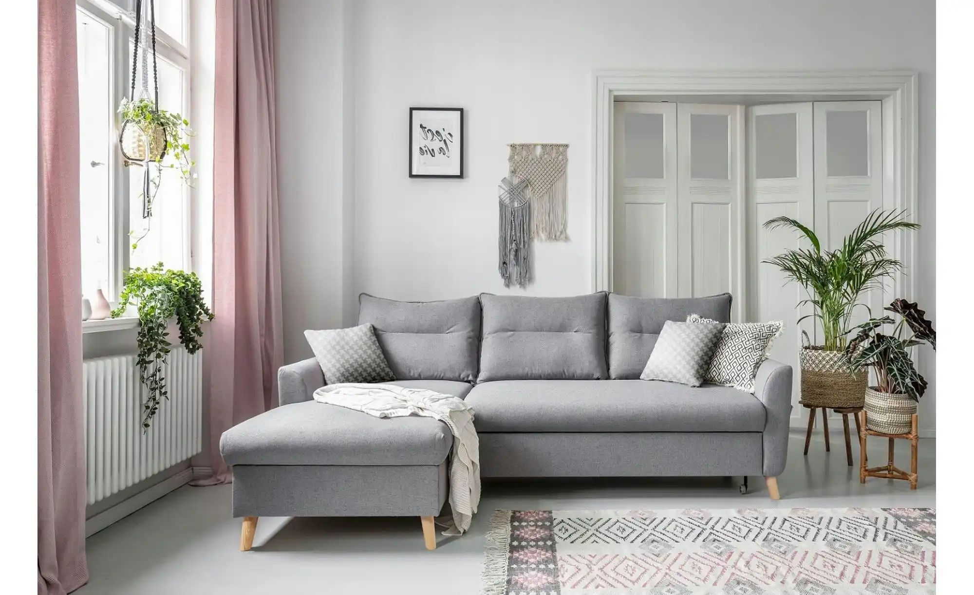 Miuform Ecksofa mit Schlaffunktion Stylish Stan ¦ grau ¦ Maße (cm): B: 224 günstig online kaufen