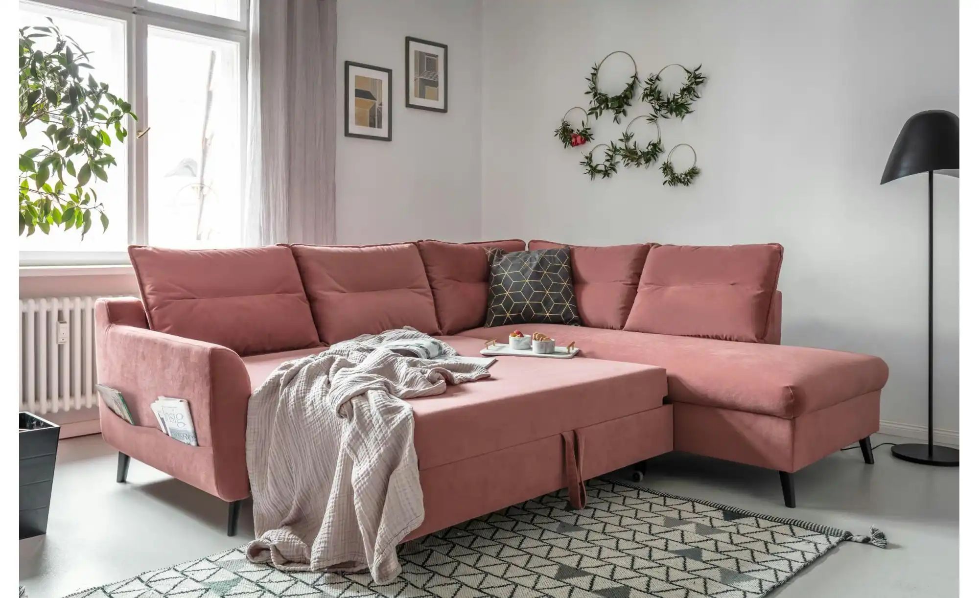 Miuform Ecksofa mit Schlaffunktion   ¦ rosa/pink ¦ Maße (cm): B: 228 H: 90 günstig online kaufen