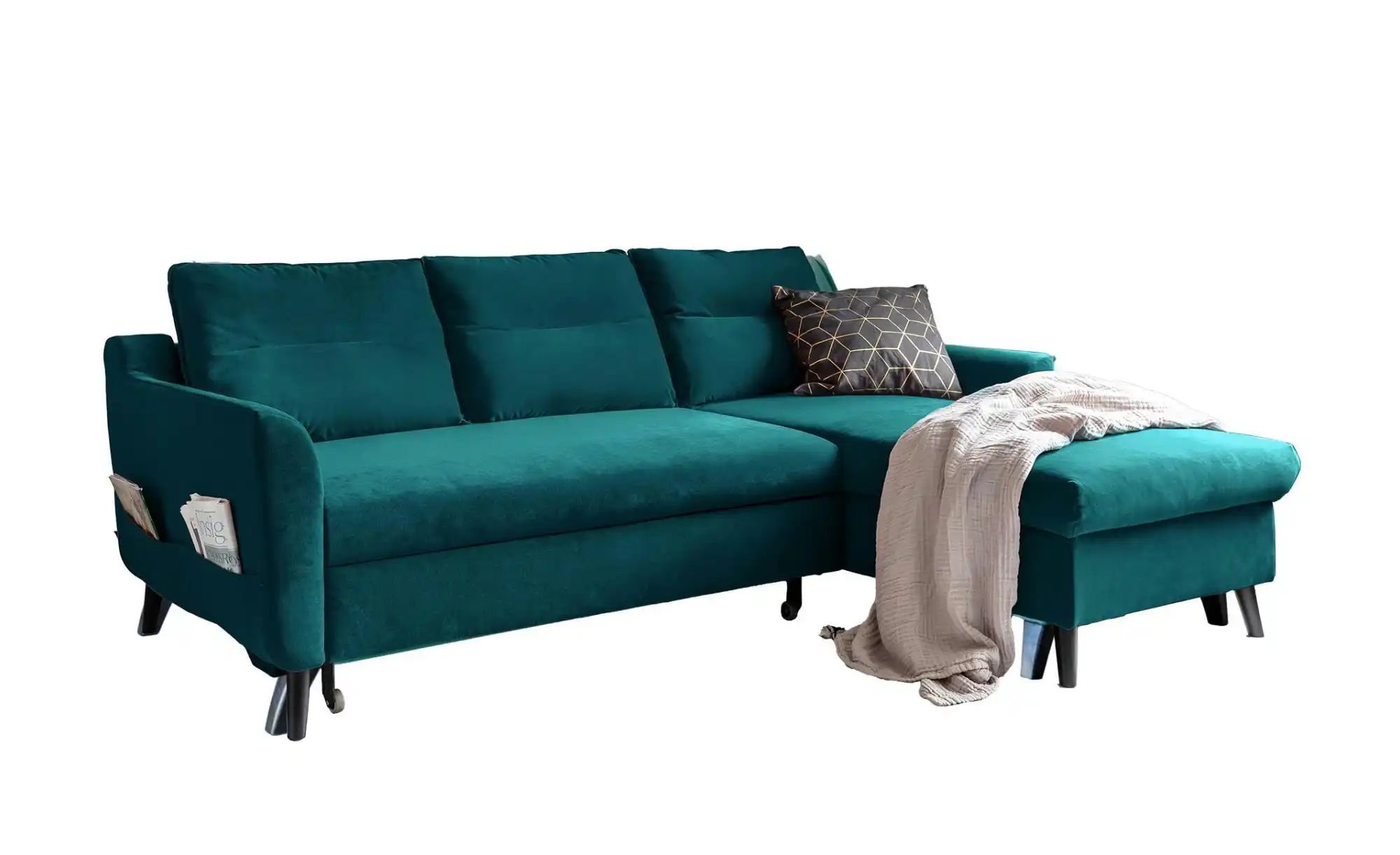 Miuform Ecksofa mit Schlaffunktion Stylish Stan ¦ türkis/petrol ¦ Maße (cm) günstig online kaufen