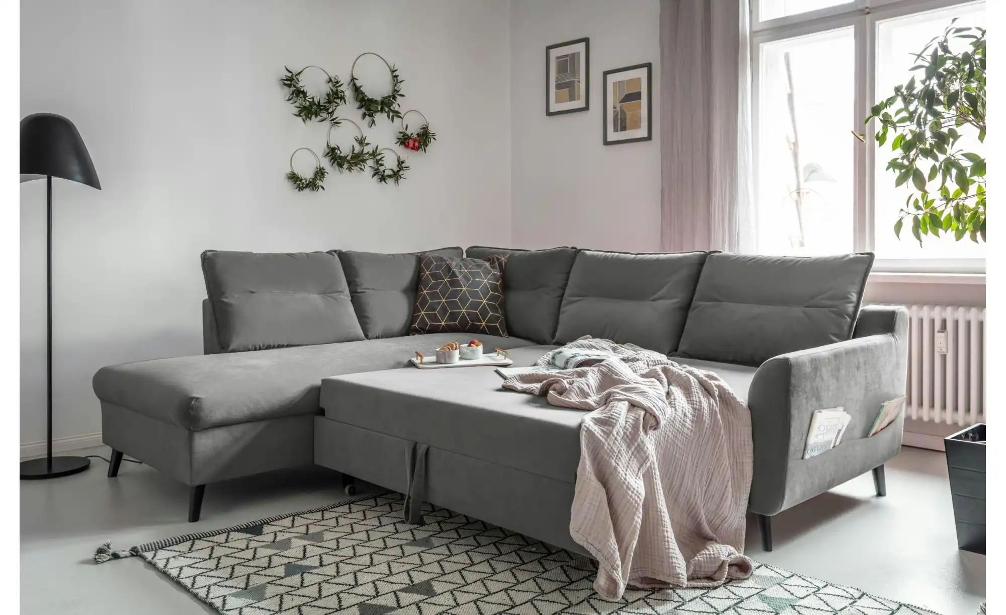 Miuform Ecksofa mit Schlaffunktion Stylish Stan ¦ grau ¦ Maße (cm): B: 228 günstig online kaufen