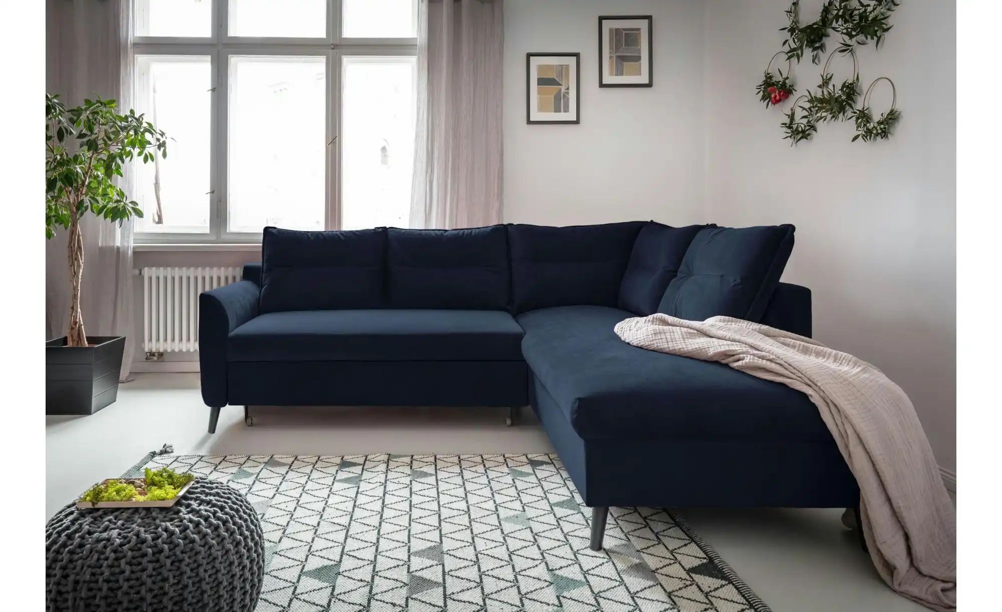 Thumbnail - Miuform Ecksofa mit Schlaffunktion Stylish Stan ¦ blau ¦ Maße (cm): B: 228 H: 90 Polstermöbel > Sofas > Ecksofas - Höffn...