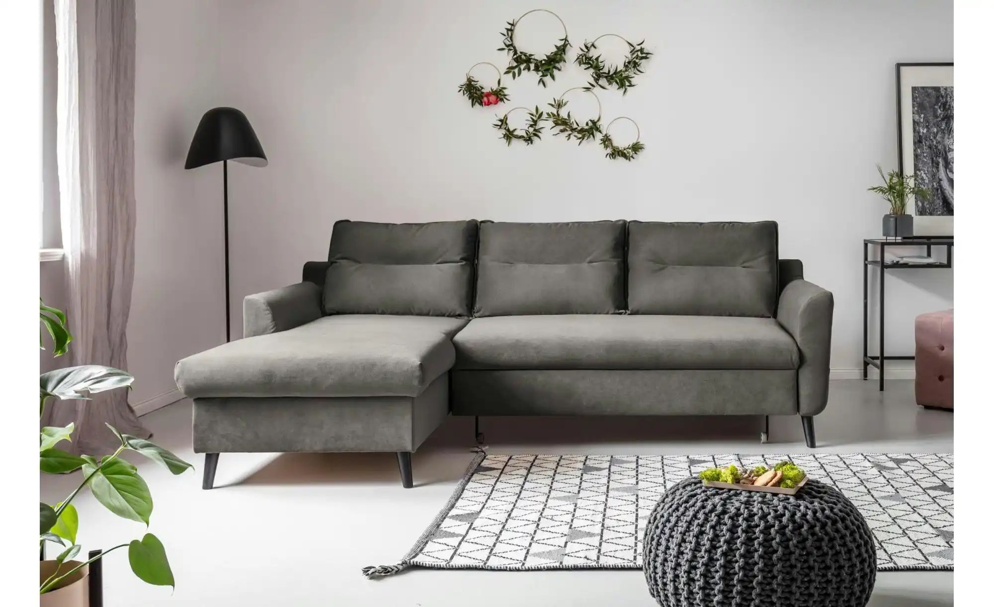 Miuform Ecksofa mit Schlaffunktion Stylish Stan ¦ grau ¦ Maße (cm): B: 224 günstig online kaufen