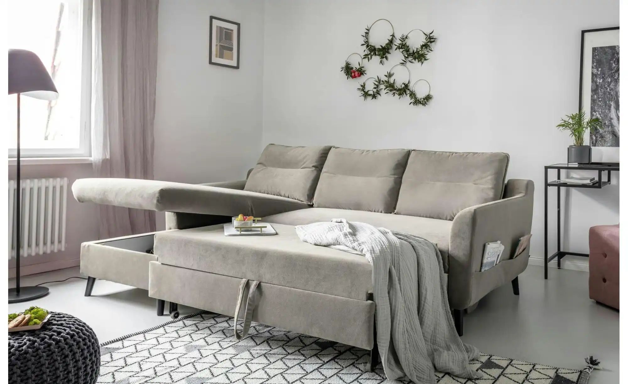 Thumbnail - Miuform Ecksofa mit Schlaffunktion Stylish Stan ¦ beige ¦ Maße (cm): B: 224 H: 90 Polstermöbel > Sofas > Ecksofas - Höff...