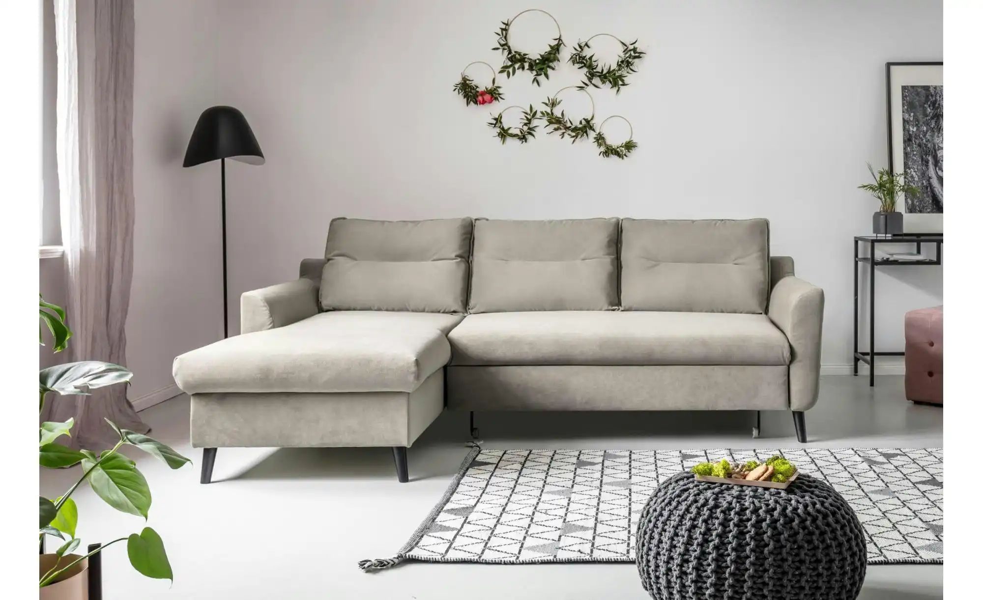 Thumbnail - Miuform Ecksofa mit Schlaffunktion Stylish Stan ¦ beige ¦ Maße (cm): B: 224 H: 90 Polstermöbel > Sofas > Ecksofas - Höff...