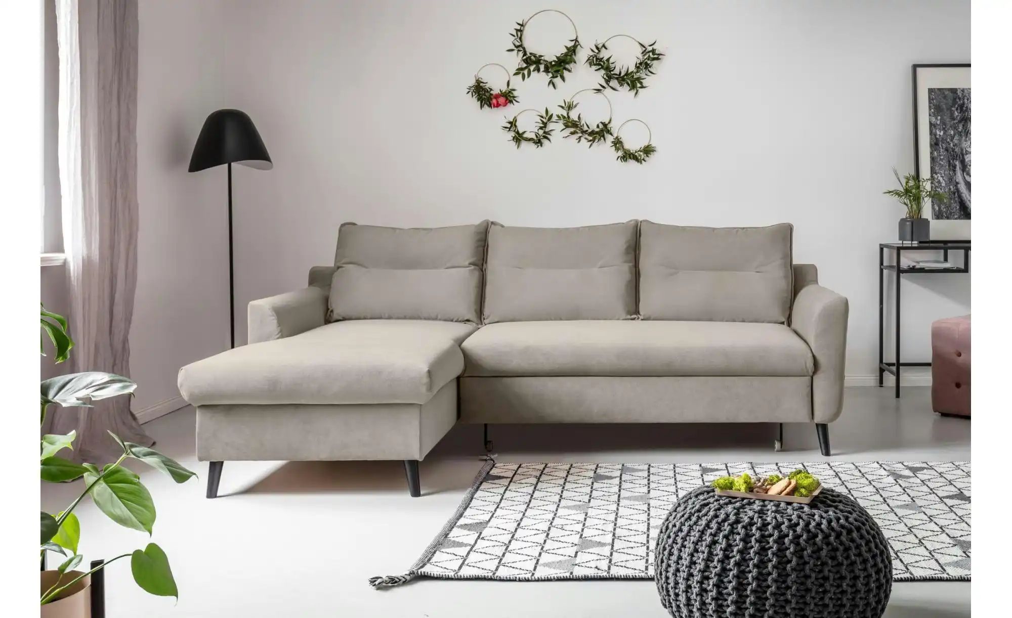Miuform Ecksofa mit Schlaffunktion Stylish Stan ¦ beige ¦ Maße (cm): B: 224 günstig online kaufen