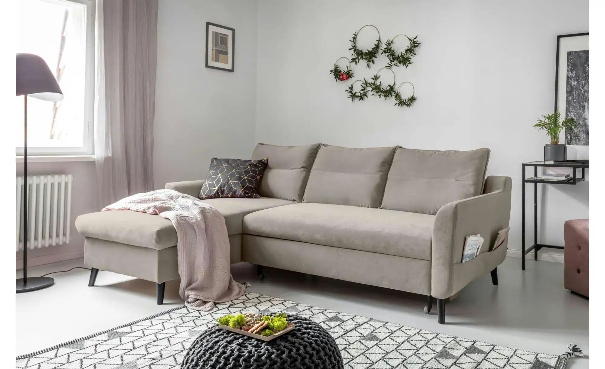 Thumbnail - Miuform Ecksofa mit Schlaffunktion Stylish Stan ¦ beige ¦ Maße (cm): B: 224 H: 90 Polstermöbel > Sofas > Ecksofas - Höff...