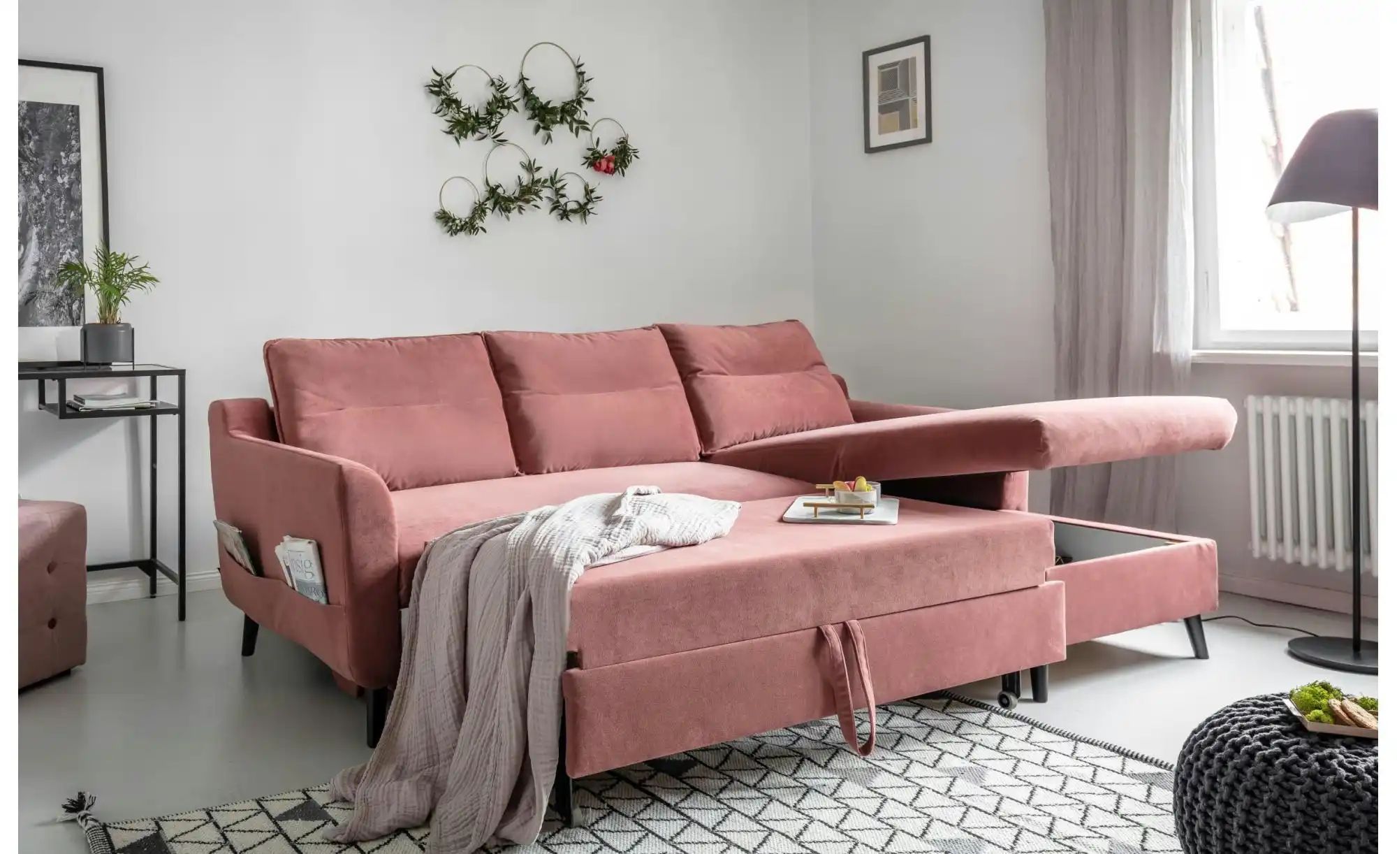 Thumbnail - Miuform Ecksofa mit Schlaffunktion Stylish Stan ¦ rosa/pink ¦ Maße (cm): B: 224 H: 90 Polstermöbel > Sofas > Ecksofas - ...