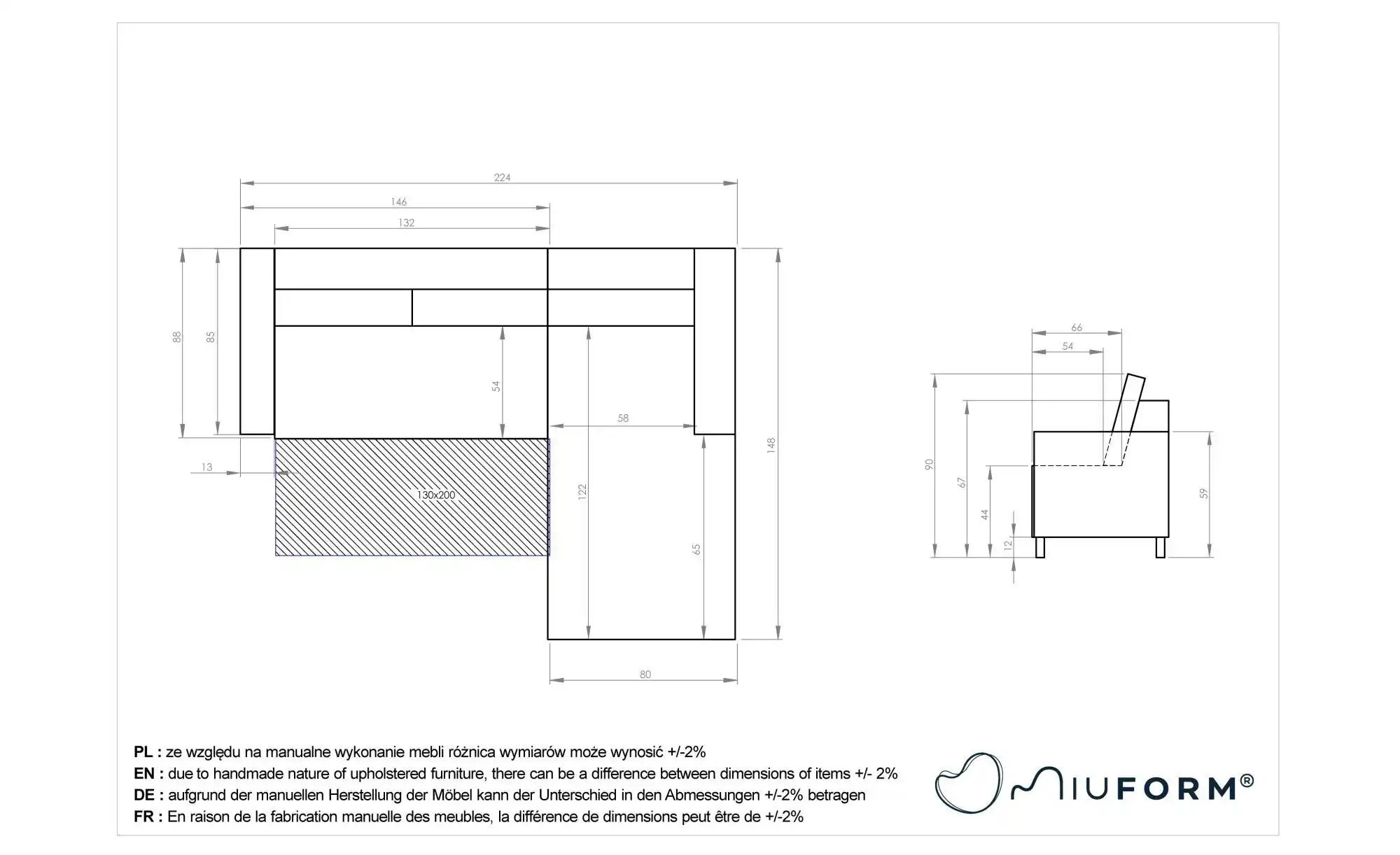 Thumbnail - Miuform Ecksofa mit Schlaffunktion Stylish Stan ¦ rosa/pink ¦ Maße (cm): B: 224 H: 90 Polstermöbel > Sofas > Ecksofas - ...