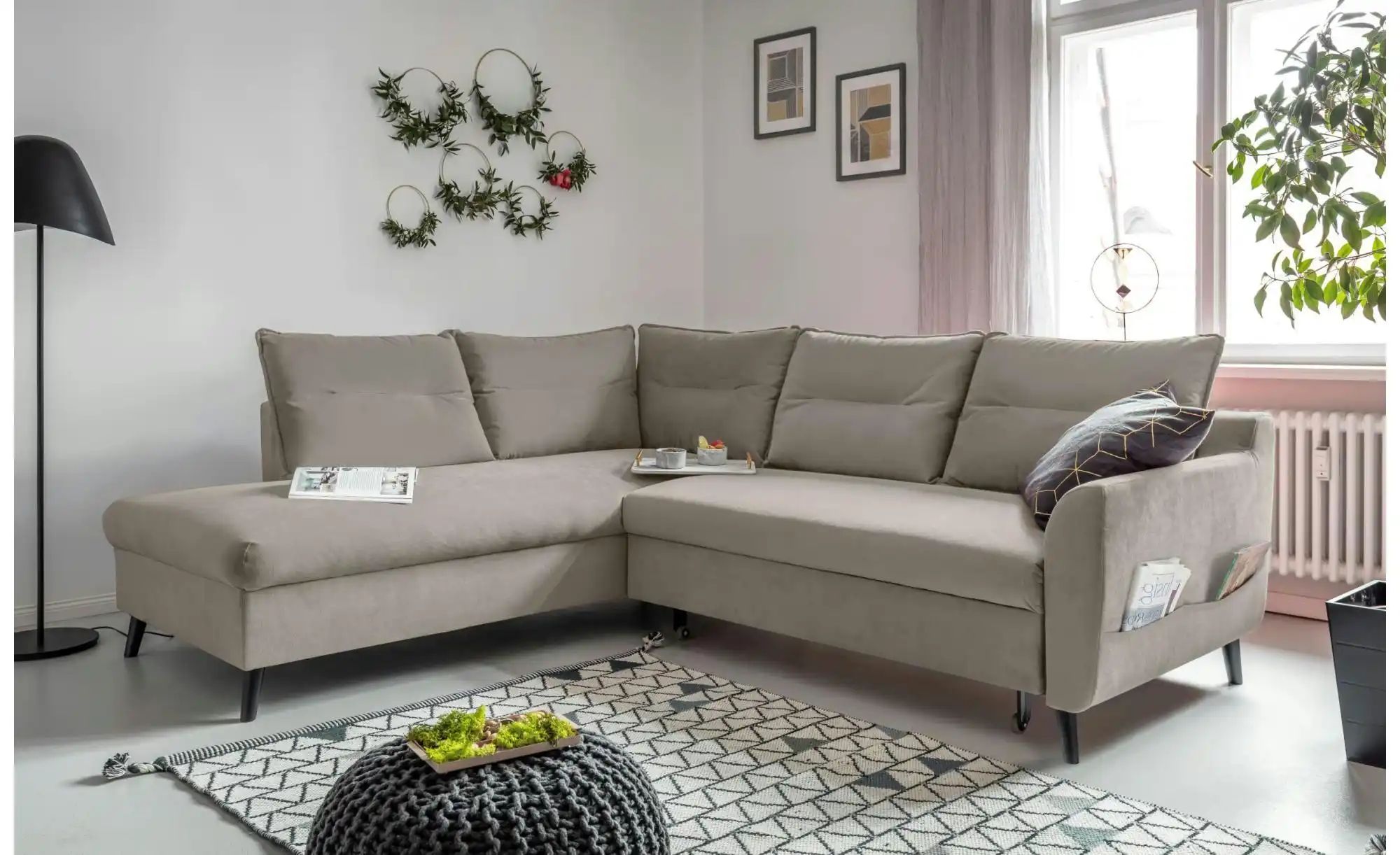 Thumbnail - Miuform Ecksofa mit Schlaffunktion Stylish Stan ¦ beige ¦ Maße (cm): B: 228 H: 90 Polstermöbel > Sofas > Ecksofas - Höff...