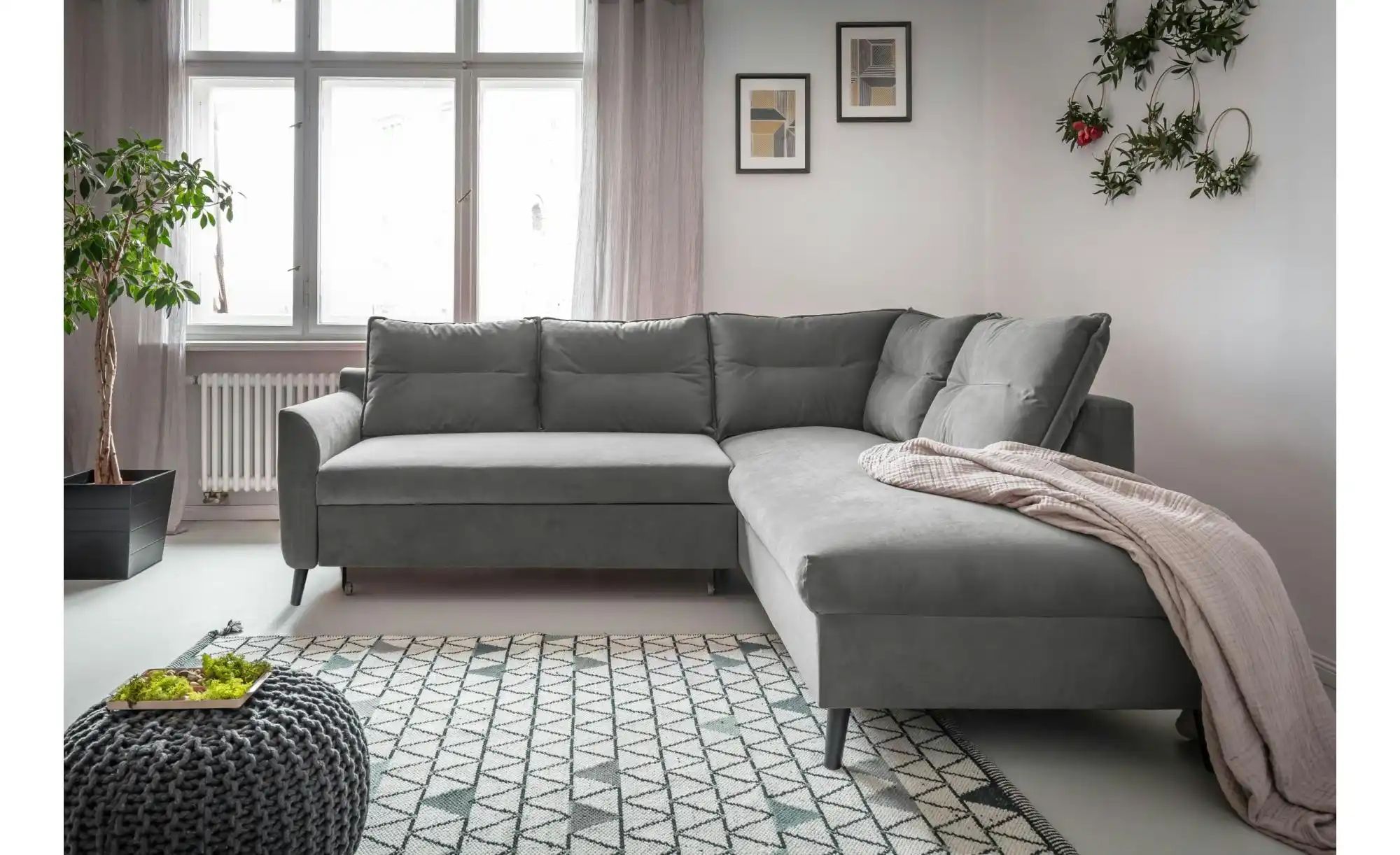 Miuform Ecksofa mit Schlaffunktion   ¦ grau ¦ Maße (cm): B: 228 H: 90 Polst günstig online kaufen