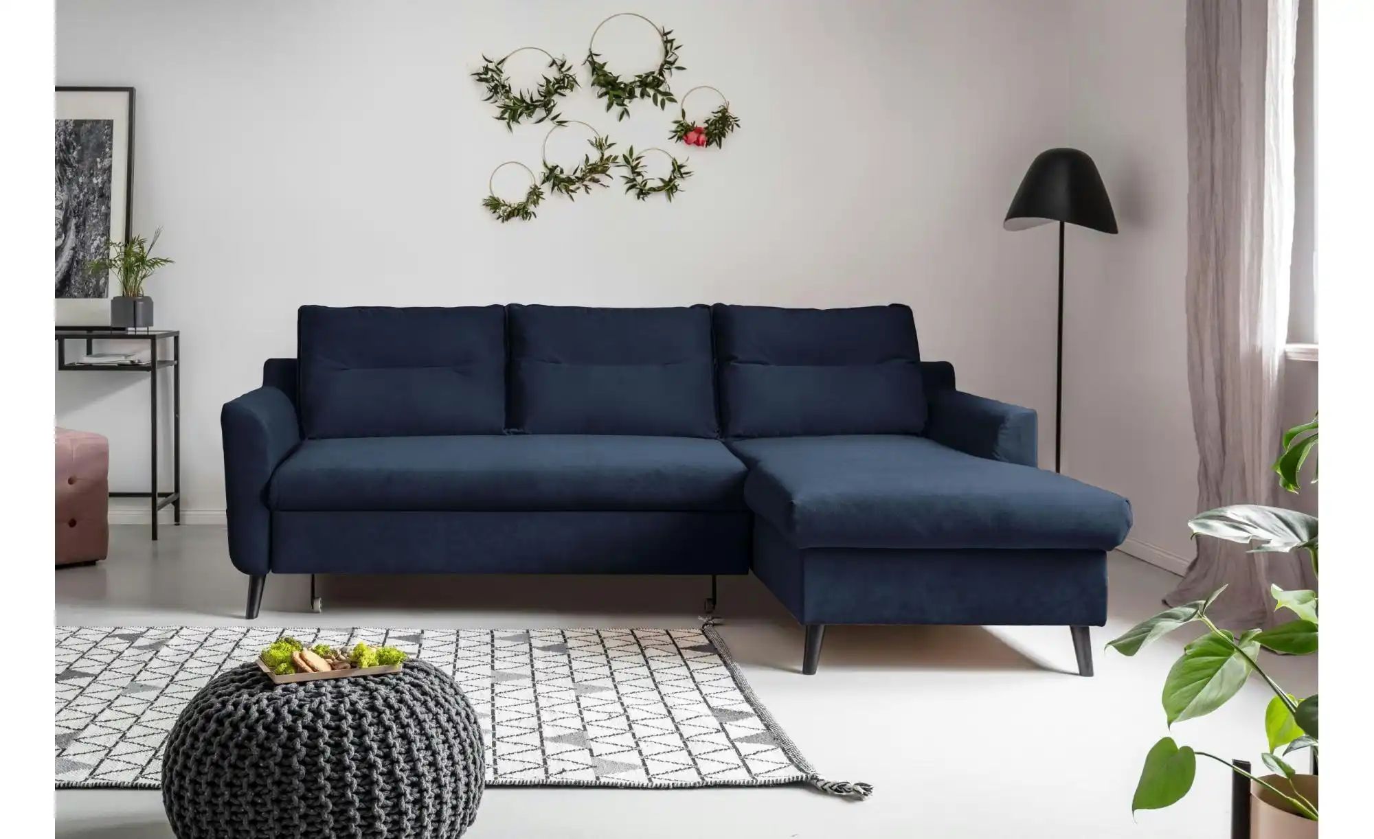 Thumbnail - Miuform Ecksofa mit Schlaffunktion Stylish Stan ¦ blau ¦ Maße (cm): B: 224 H: 90 Polstermöbel > Sofas > Ecksofas - Höffn...