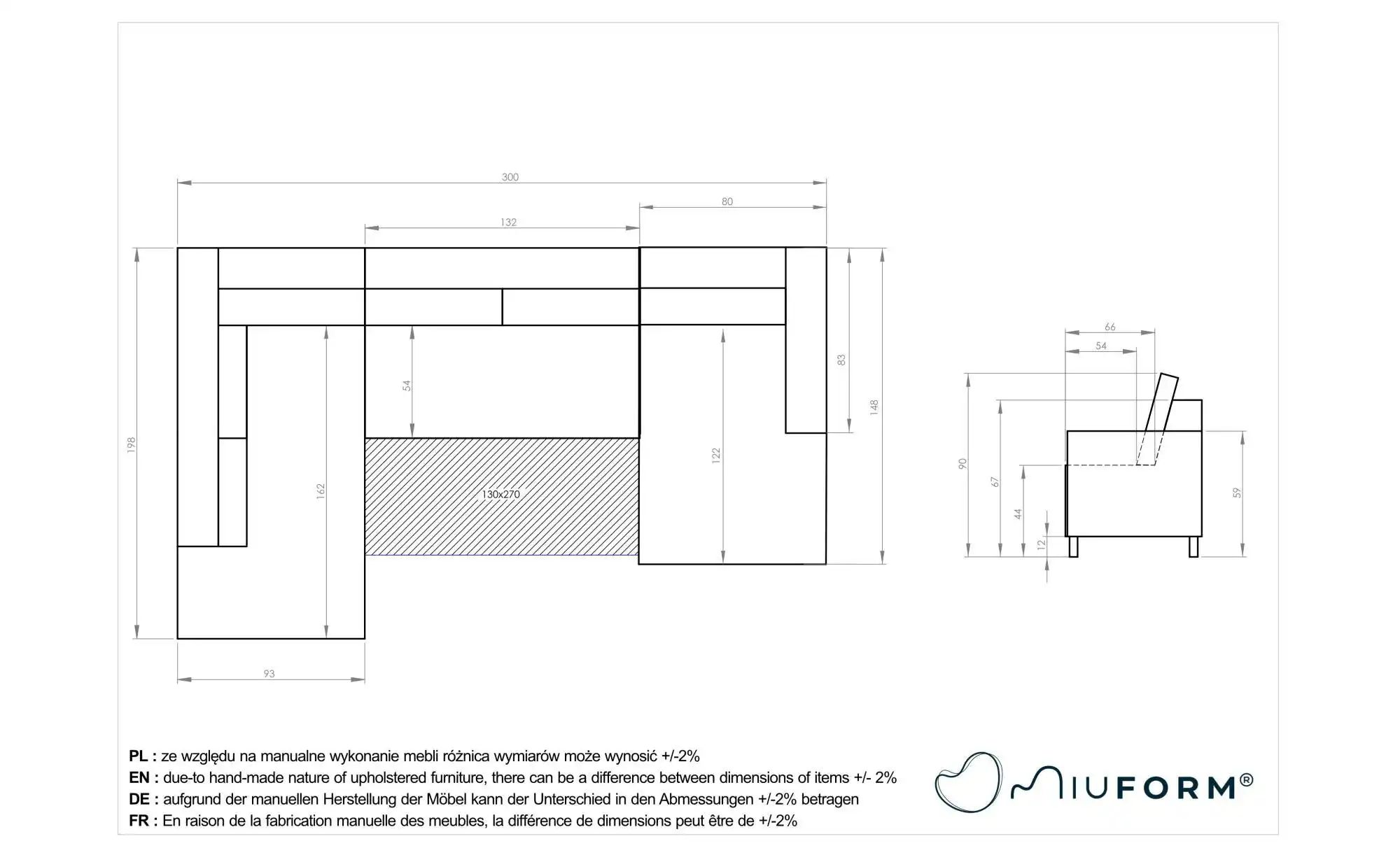 Miuform Wohnlandschaften mit Funktion   ¦ beige ¦ Maße (cm): B: 300 H: 90 P günstig online kaufen