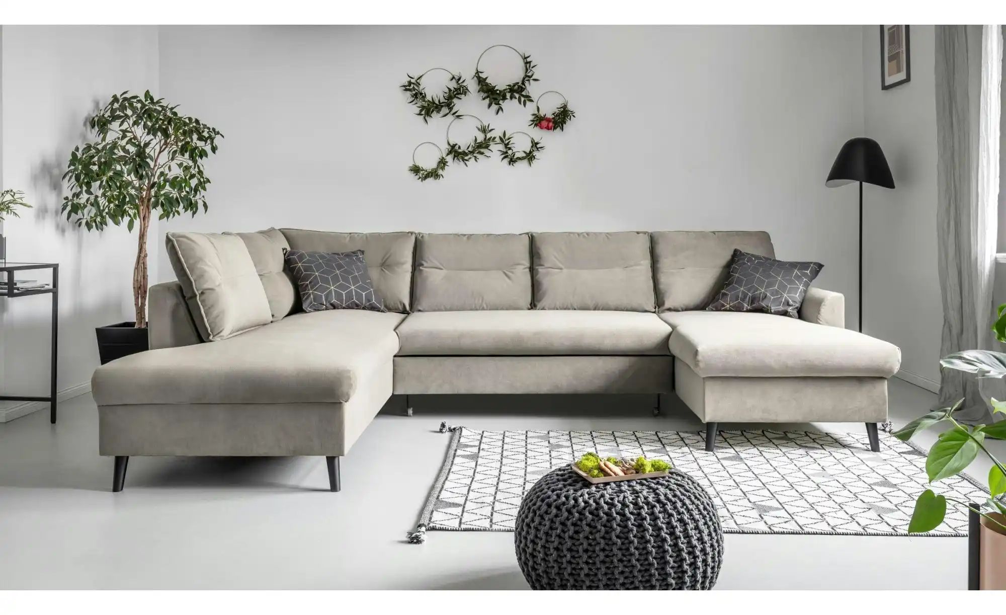 Thumbnail - Miuform Wohnlandschaft mit Schlaffunktion Stylish Stan ¦ beige ¦ Maße (cm): B: 300 H: 90 Polstermöbel > Sofas > Schlafso...