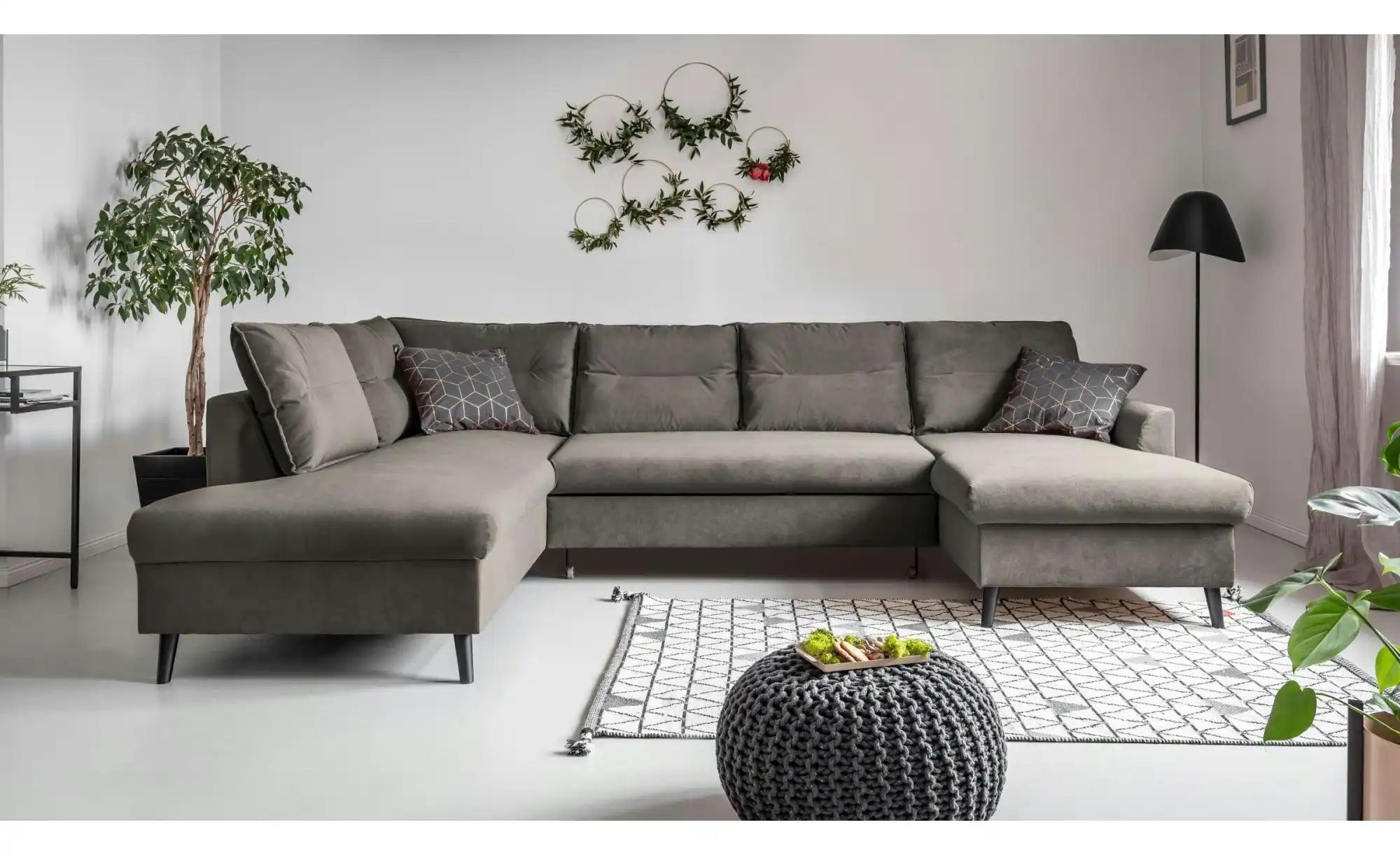 Thumbnail - Miuform Wohnlandschaft mit Schlaffunktion Stylish Stan ¦ grau ¦ Maße (cm): B: 300 H: 90 Polstermöbel > Sofas > Schlafsof...