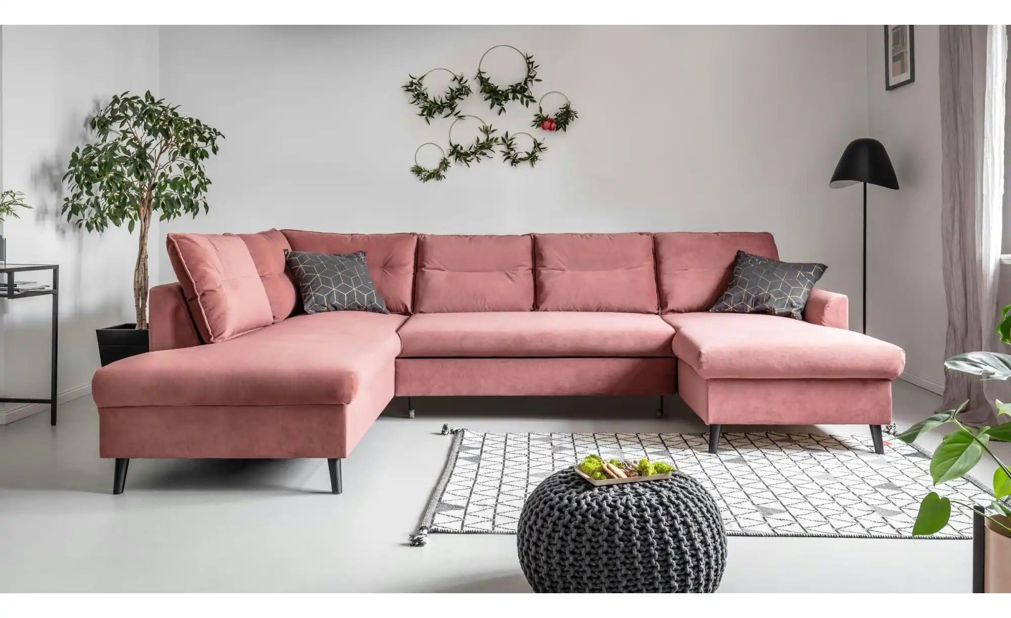Miuform Wohnlandschaft mit Schlaffunktion Stylish Stan ¦ rosa/pink ¦ Maße ( günstig online kaufen