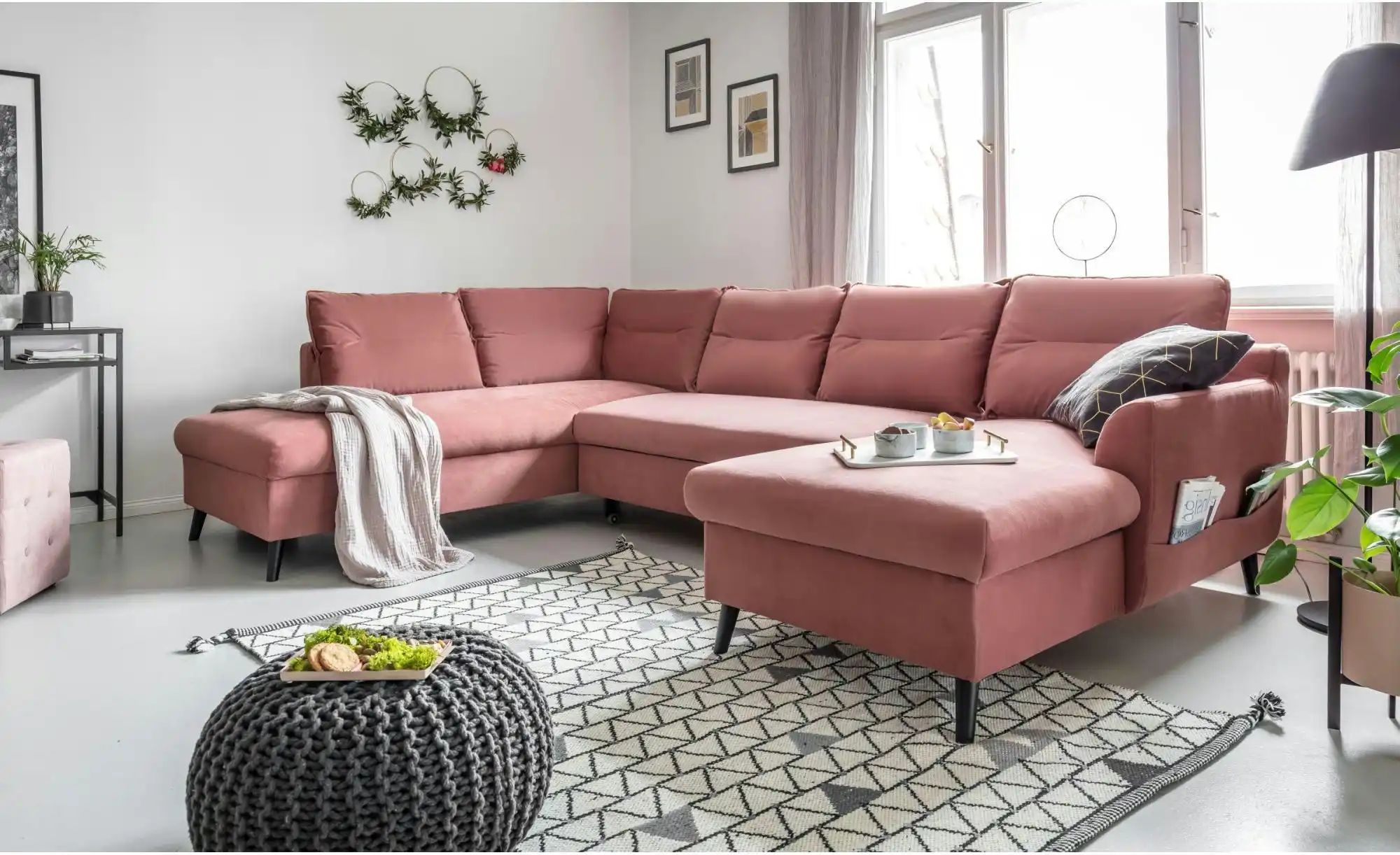 Thumbnail - Miuform Wohnlandschaft mit Schlaffunktion Stylish Stan ¦ rosa/pink ¦ Maße (cm): B: 300 H: 90 Polstermöbel > Sofas > Schl...